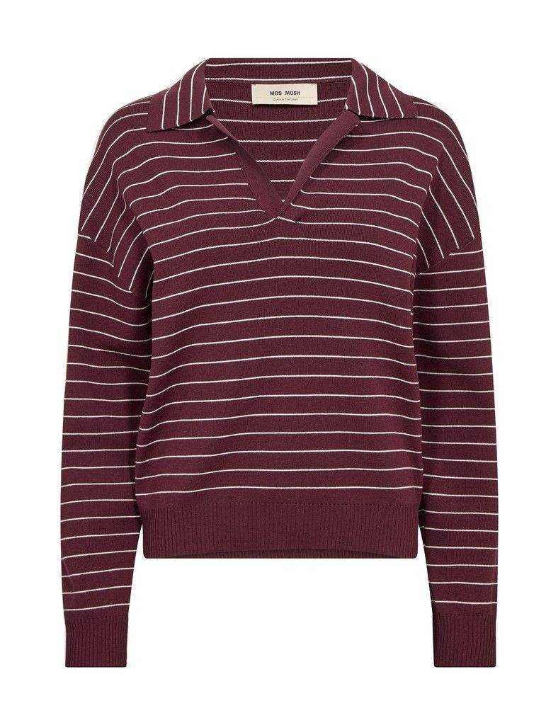 Mos Mosh V-Ausschnitt-Pullover MMAliz Caliz LS Placket Knit
