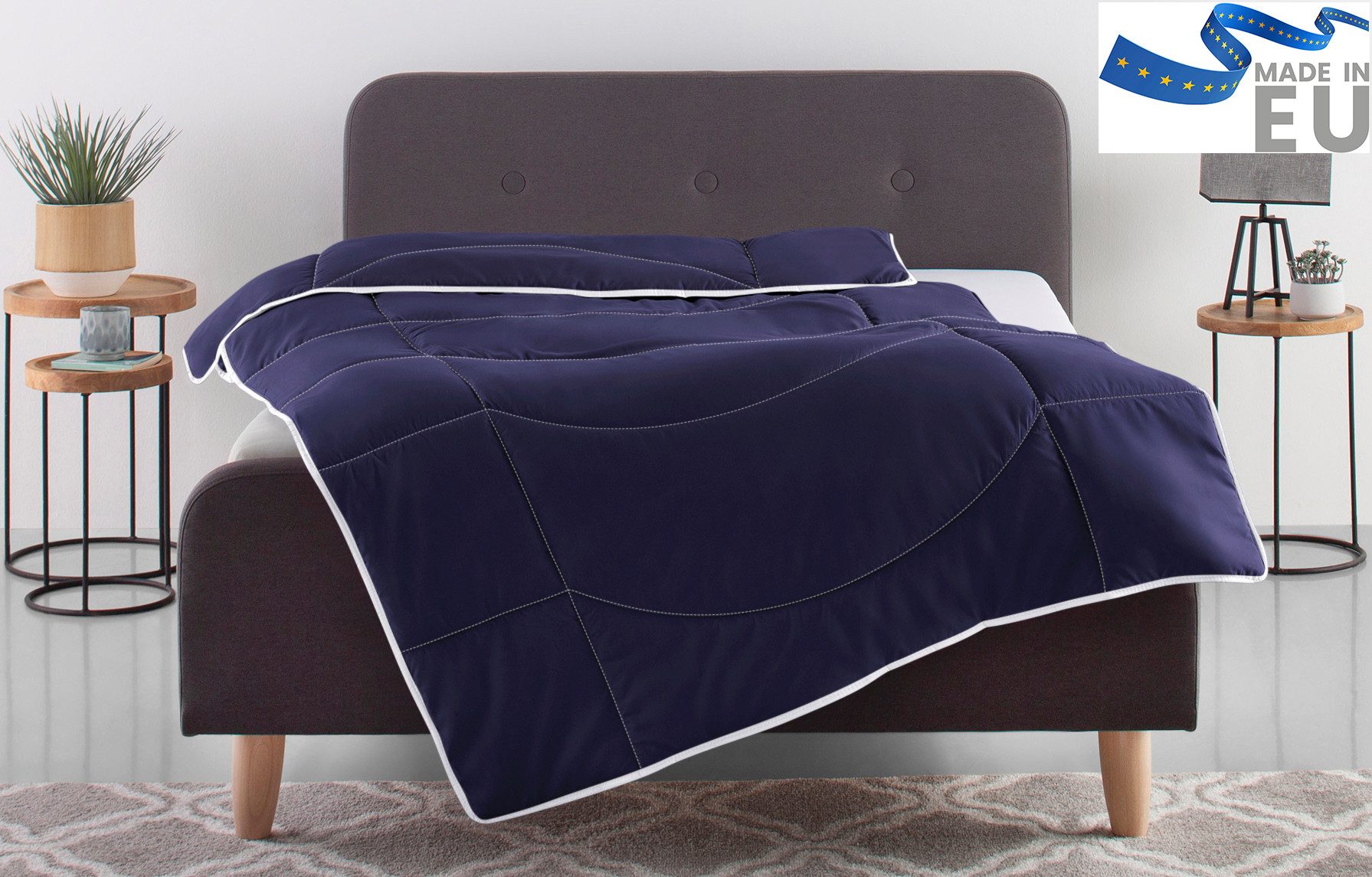 OTTO home Microfaserbettdecke Microlux, Bettdecke 135x200 cm und Übergrößen bis 240x220cm, Füllung: Feuchtigkeitsregulierende 3D Klimafaser (Polyester), Bezug: Microfaser-Feinbatist, fest versteppter Bezug - keine Bettwäsche nötig, Sommer, Winter