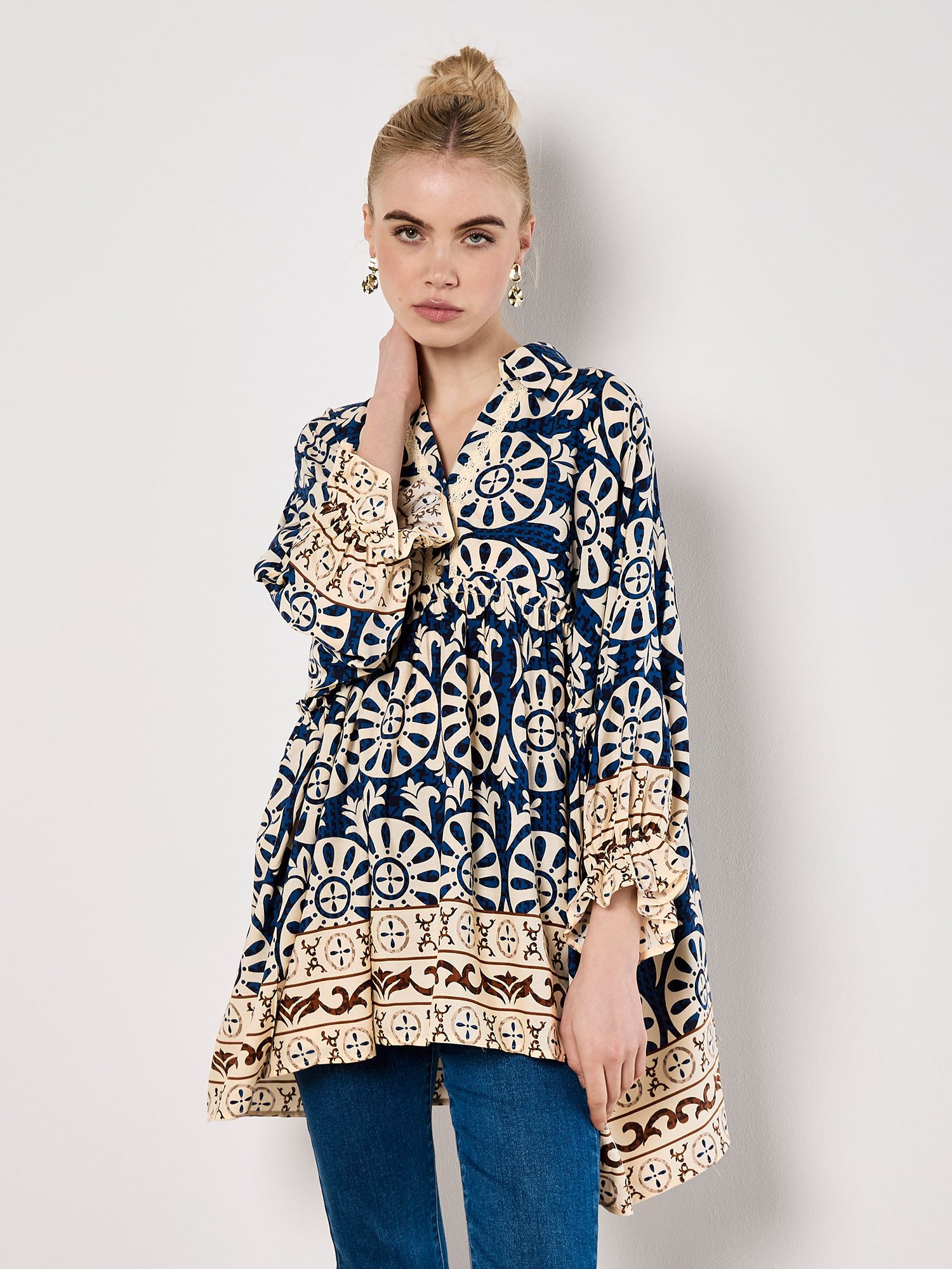 Apricot Oversize-Shirt Bedrucktes Hemd in Oversized günstig online kaufen