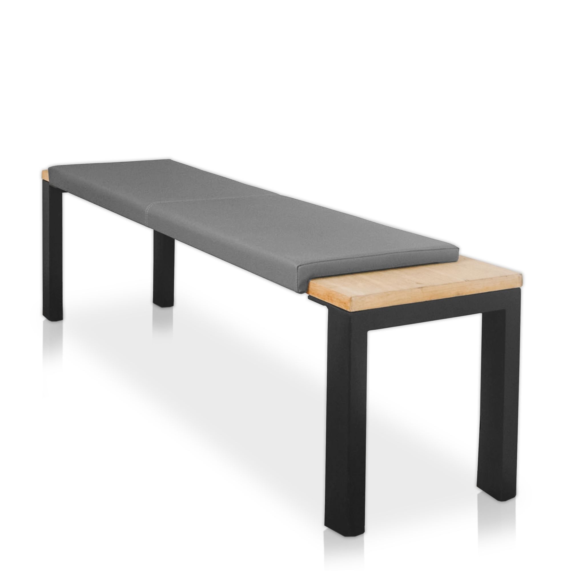 Bankauflage L Klemmkissen Sitzkissen 115cm breit weich gepolstert, Kunstlederbezug