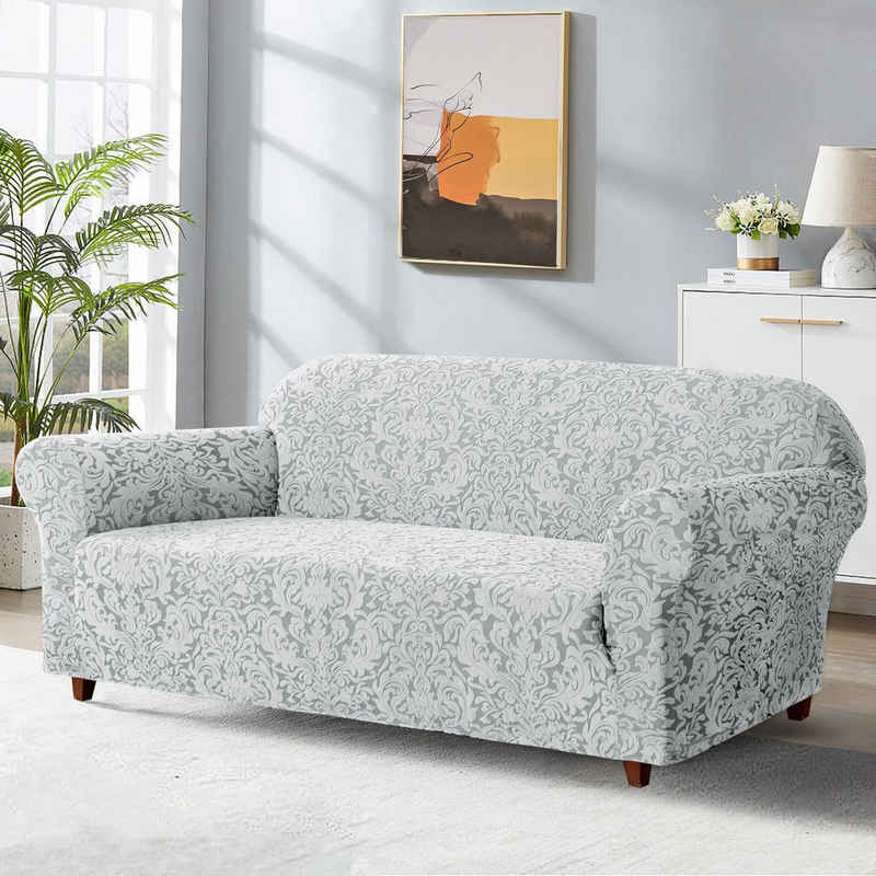 Sofahusse »2/3/4 Sitzer Subrtex Damast Stretch Sofabezug«, SUBRTEX, mit klassischen und prächtigen Blumenmustern