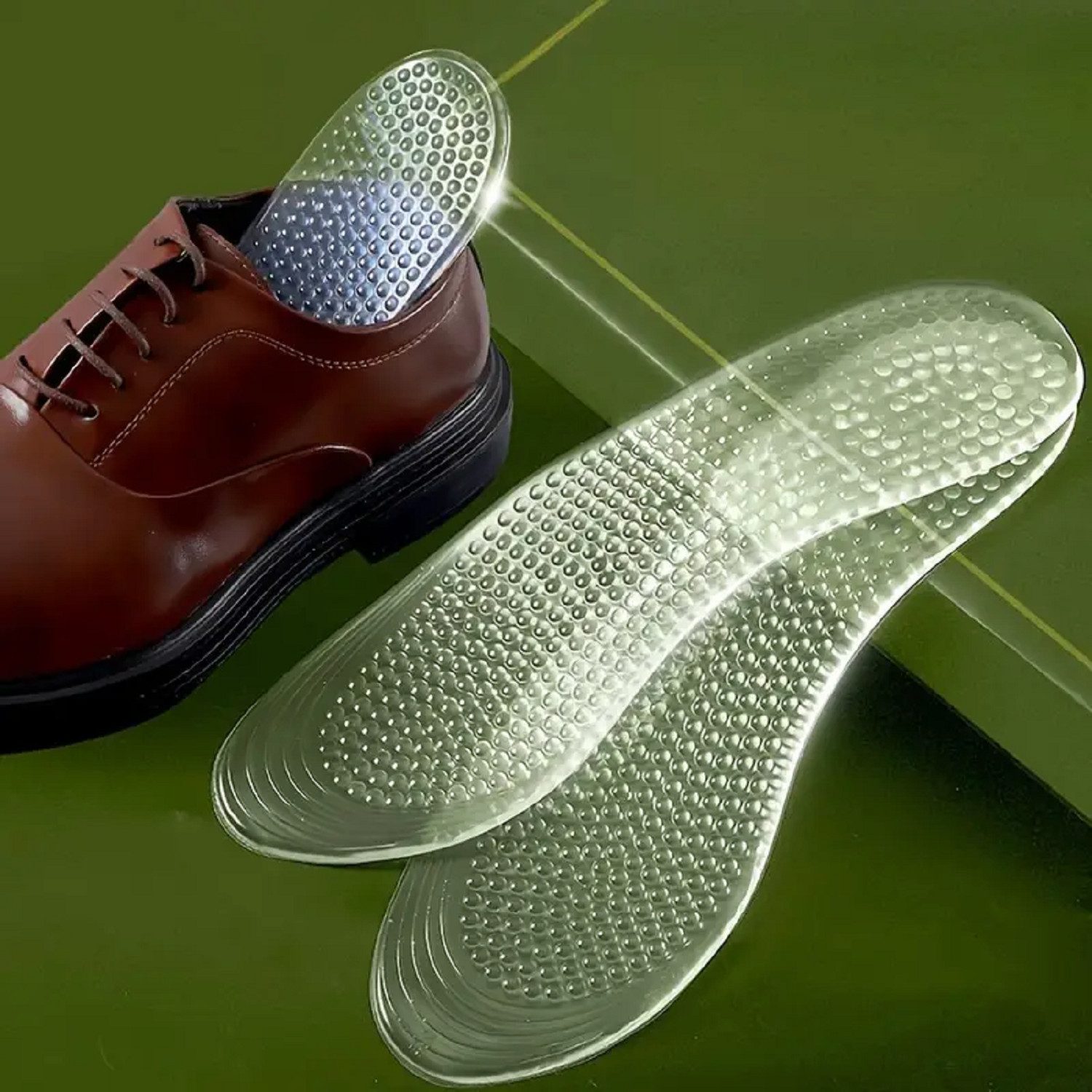 COOL-i ® Einlegesohlen Silikon-Massage-Einlegesohlen – Rutschfest & atmungsaktiv, für Druckentlastung & Komfort