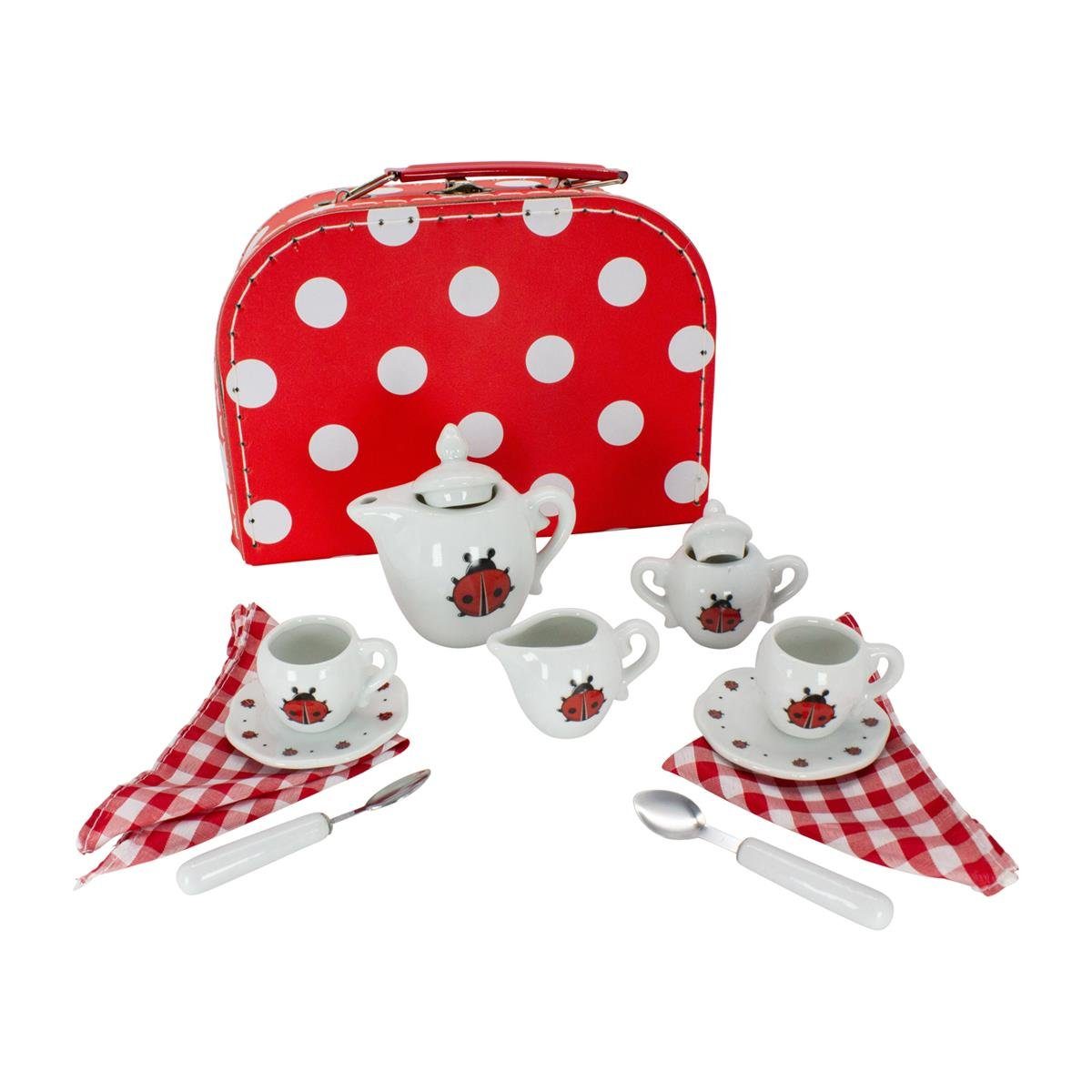 GICO Игрушки-Arztkoffer Teeservice Porzellan für Kinder im Koffer 14 -tlg Marienkäfer 36362