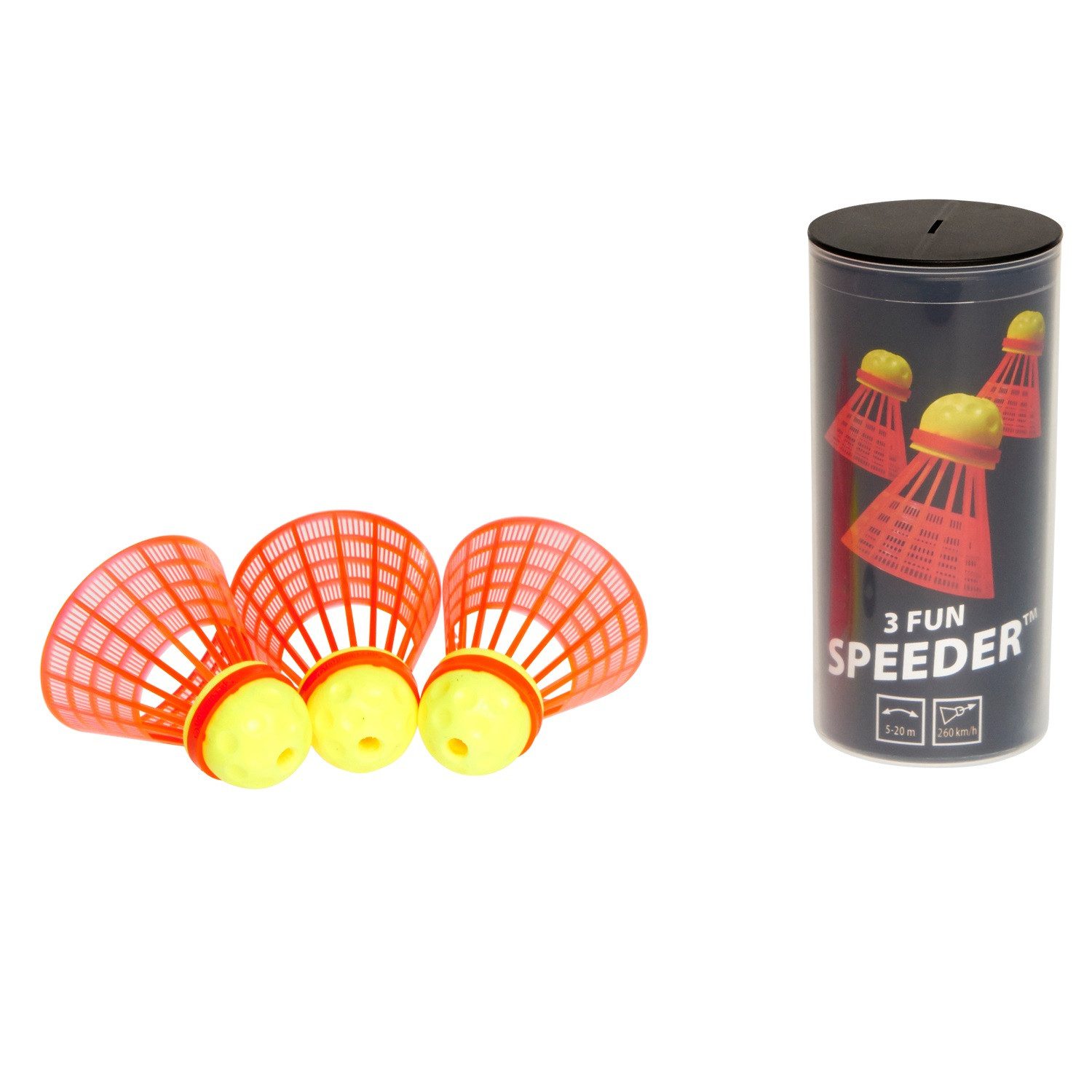 Speedminton Speedbadmintonball Speeder Fun (bis 260 kmh) Dose 3er