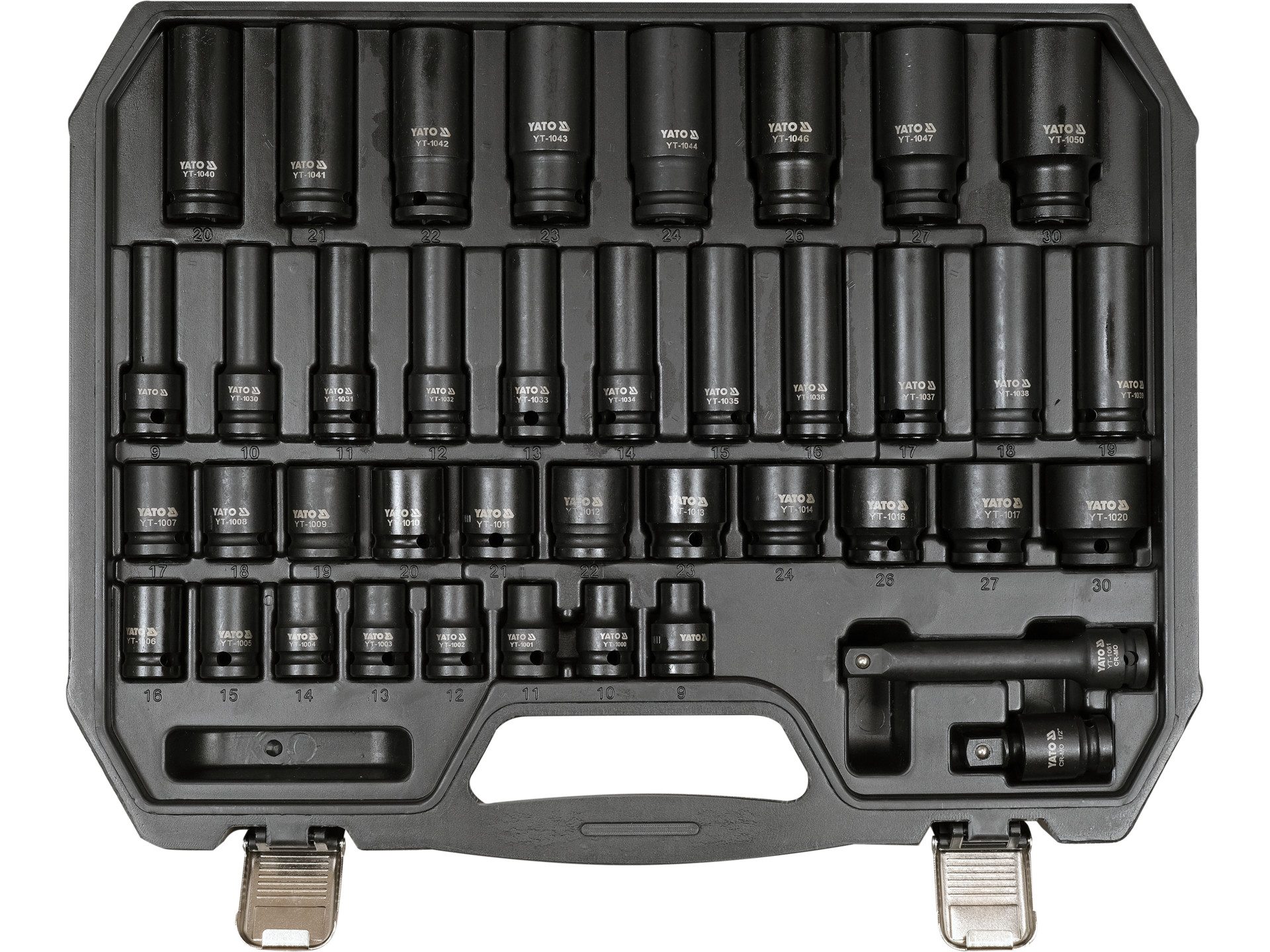 Yato Stecknuss Schlagschrauber-Nuss, Schlagnuss SET 1/2“ 9 - 30mm (40 Stück), Schlagschrauber-Nuss, Schlagnuss SET 1/2“ 9 - 30mm (40 Stück), Schlagschrauber-Nuss, Schlagnuss SET 1/2“ 9 - 30mm (40 Stück)