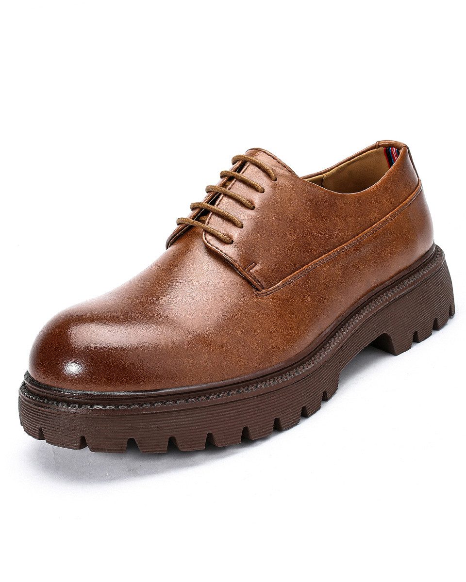 Allthemen Schnürschuh Klassische Herren Derbyschuhe mit dicker Sohle Vintage Schnürschuhe