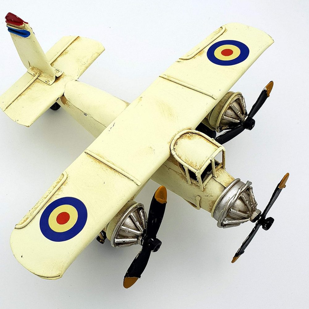 Dynasun Modellflugzeug Car 1710D-185, (1-tlg), Flugzeug Weiss 16cm Vintage Flugzeugmodell aus Metall