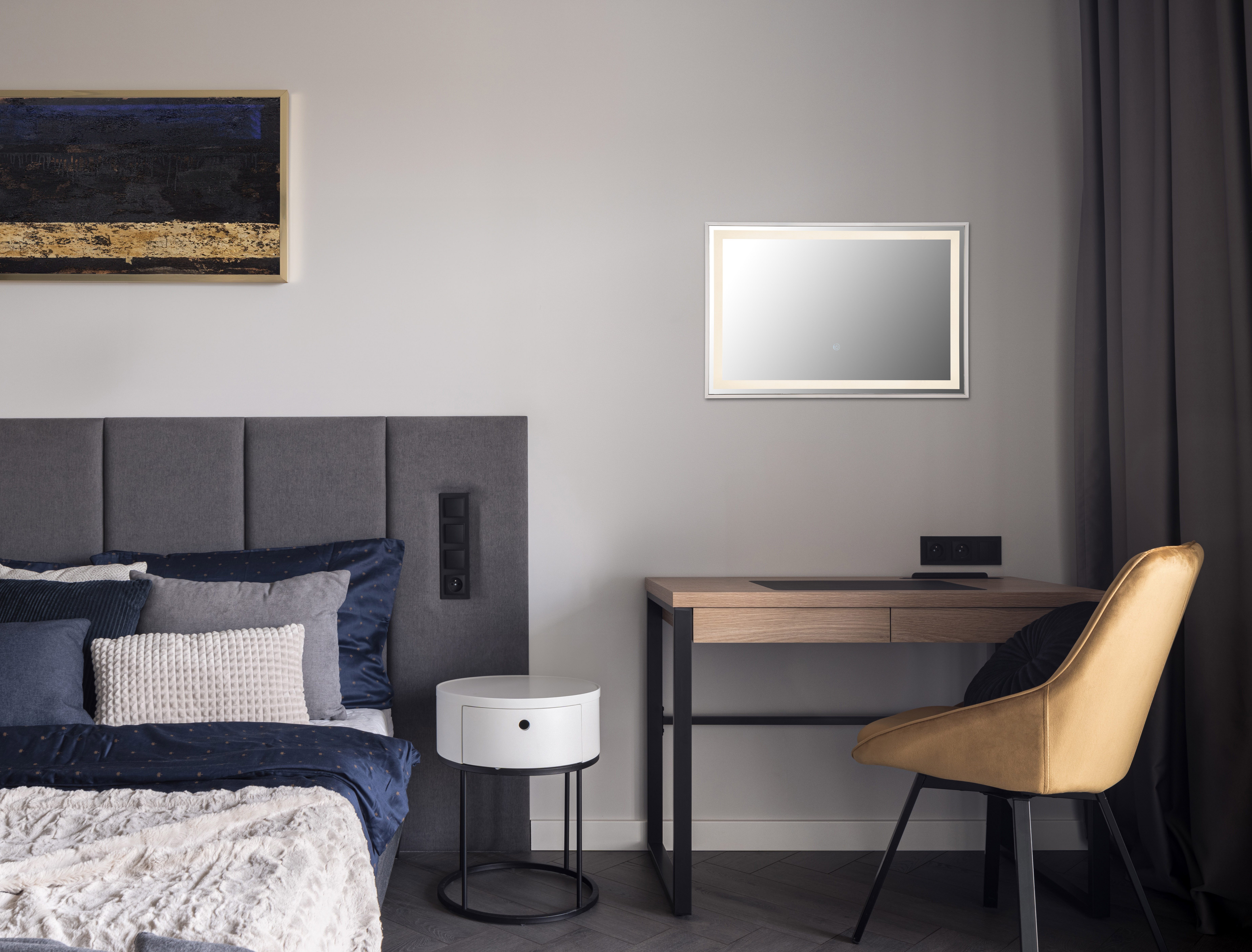 GLOBO LIGHTING Spiegelleuchte RIVAS, Dimmfunktion, Memoryfunktion, mehrere Helligkeitsstufen, LED fest integriert, warmweiß - kaltweiß, Spiegel Flur Schlafzimmer Badezimmer dimmbar Farben
