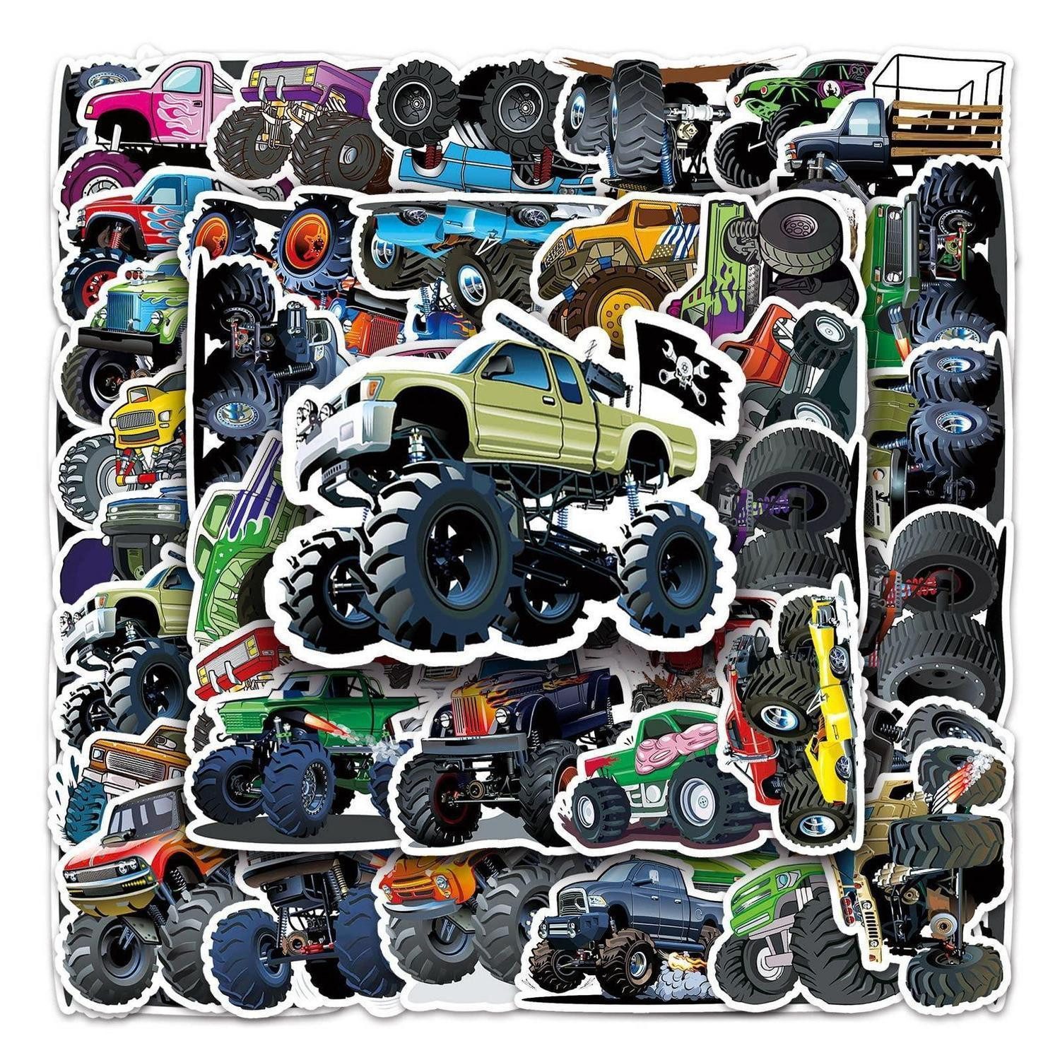 LuxusKollektion Aufkleber Aufkleber Monstertruck 50 Stück Vinyl Feuerwehr Auto Monster truck