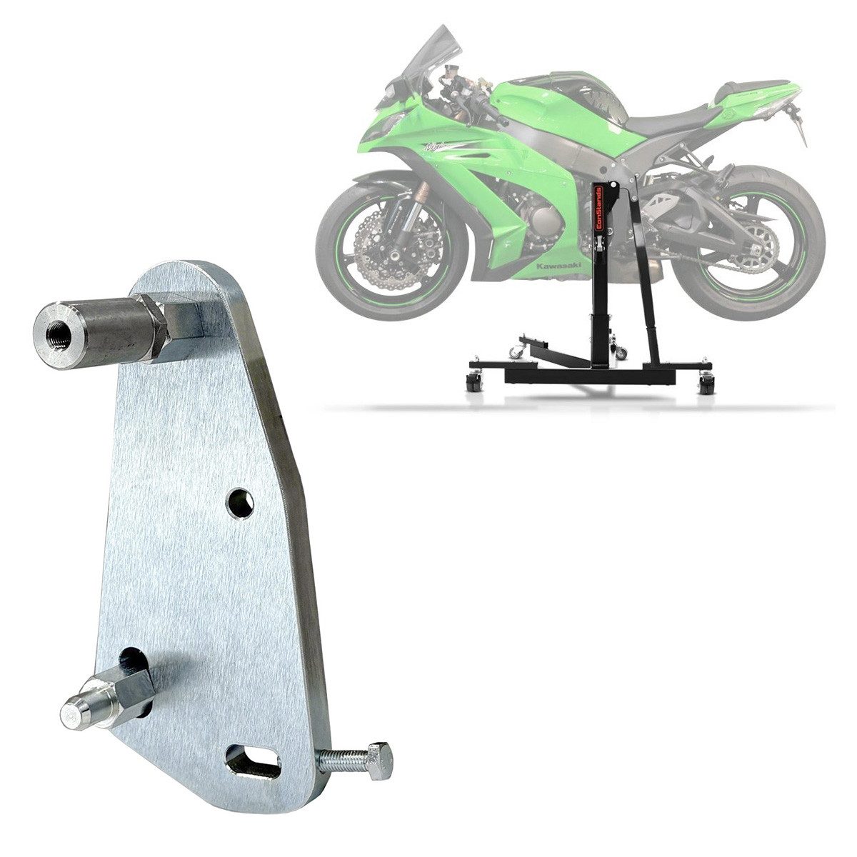 ConStands Motorradheber Adapterplatte für # Power Classic / Evo für Kawasaki ZX-10R 16-26