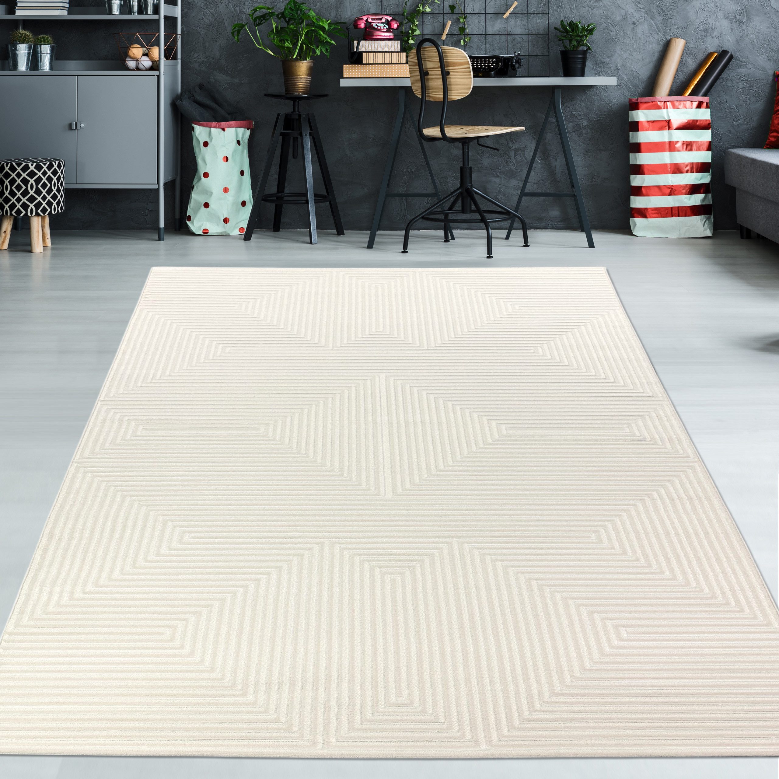 TeppichHome24 Teppich Teppich Designer Teppich in verschiedenen Farben, rechteckig, Höhe: 8 mm, pflegeleicht, robust, langlebig
