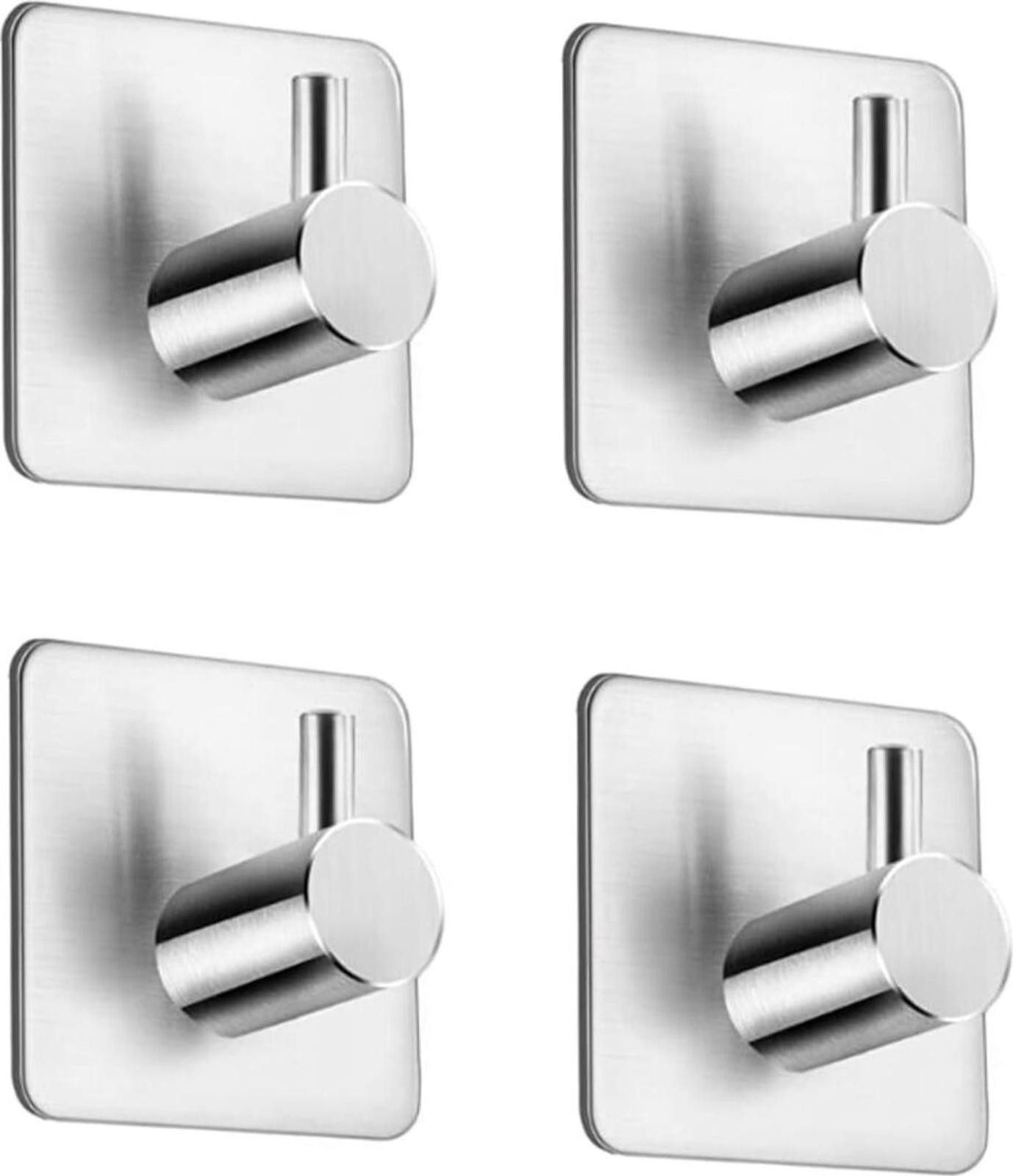 FELIXLEO Klebehaken Haken Selbstklebend 4 Stück Klebehaken Edelstahl SUS304 Wandhaken