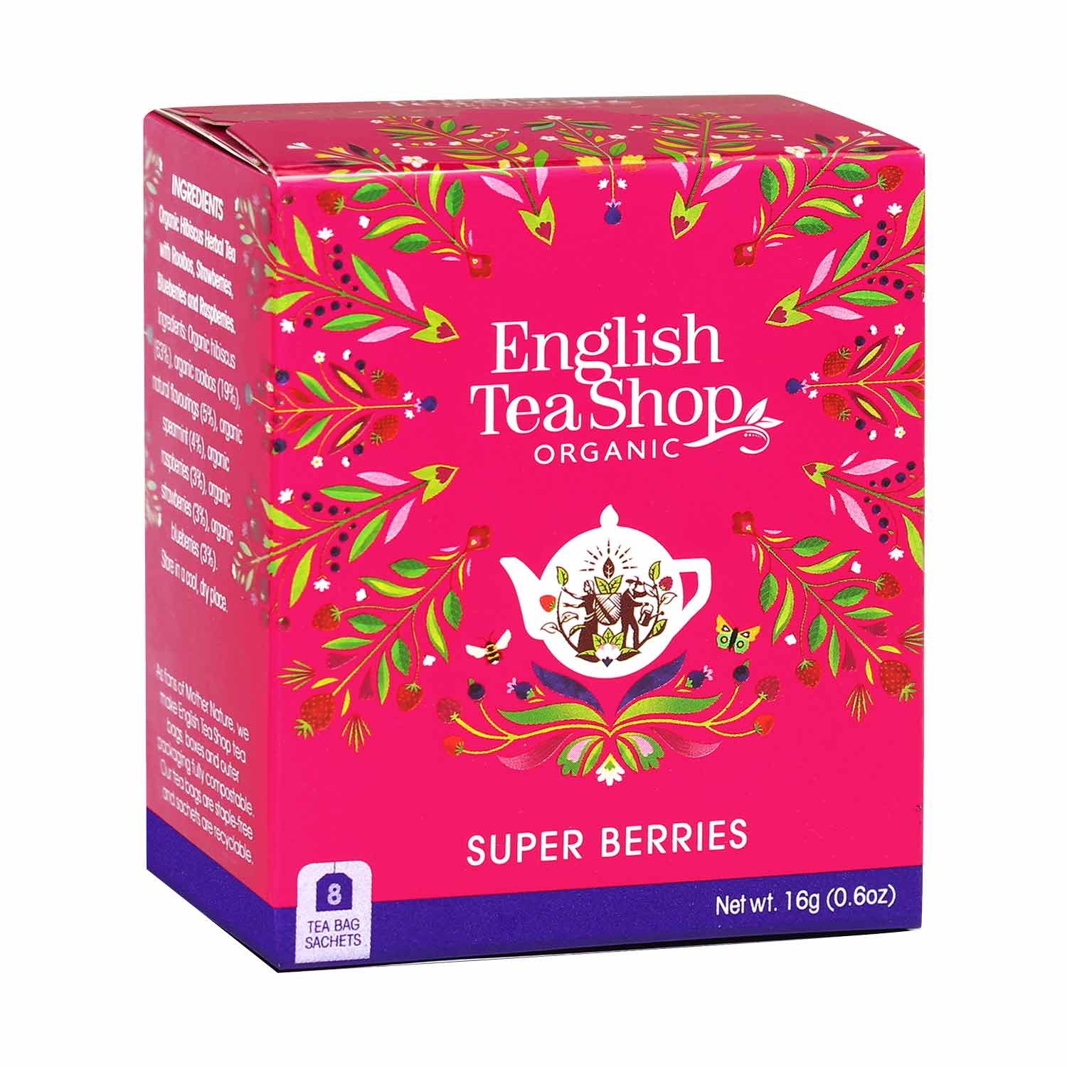 English Tea Shop Tee Super Beeren, BIO, 8 Teebeutel