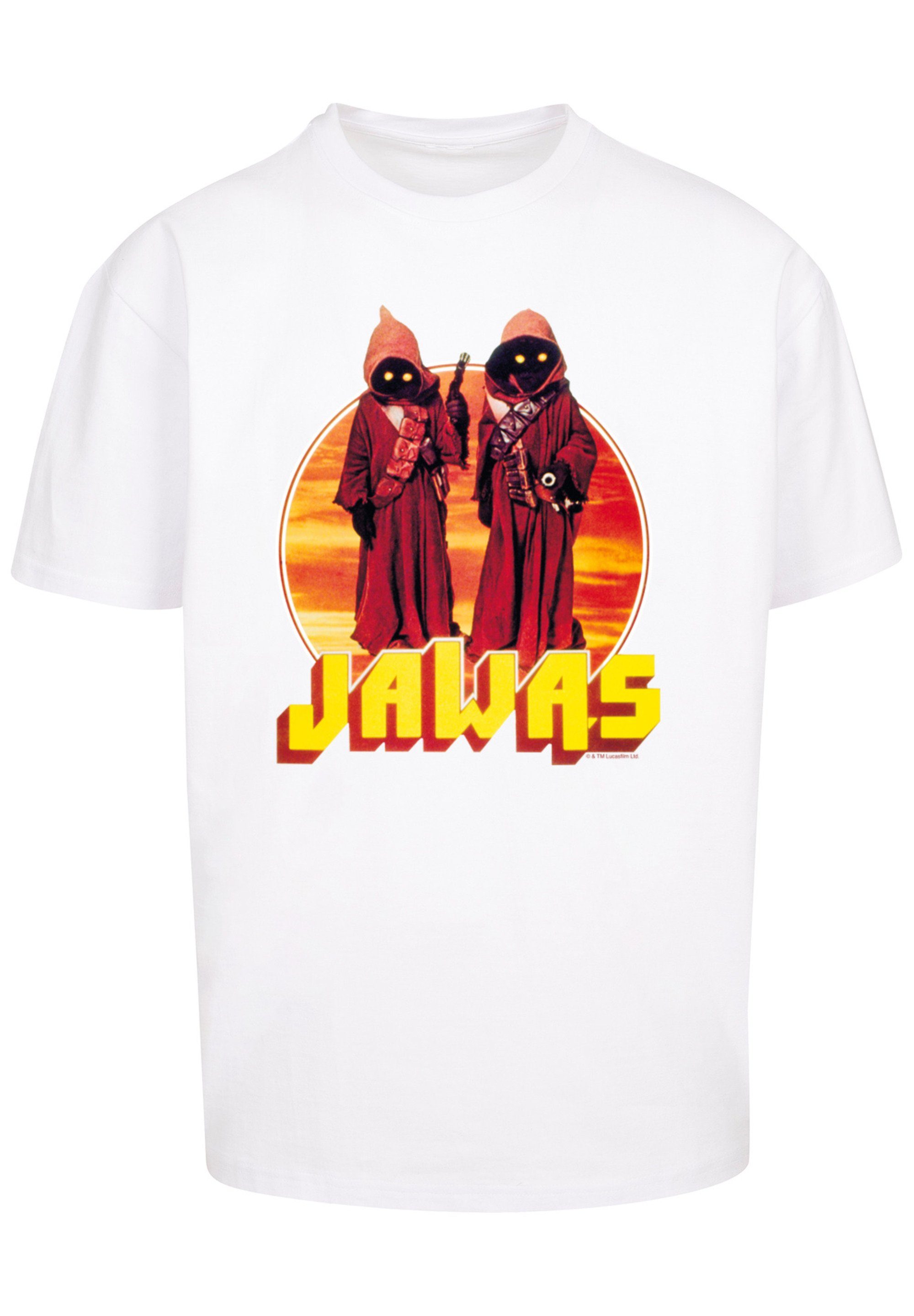 F4NT4STIC Kurzarmshirt Herren Star Wars A New Hope Jawas with Heavy Oversize Tee (1-tlg) white