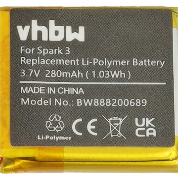 vhbw kompatibel mit TomTom Adventure Akku Li-Polymer 280 mAh (3,7 V)