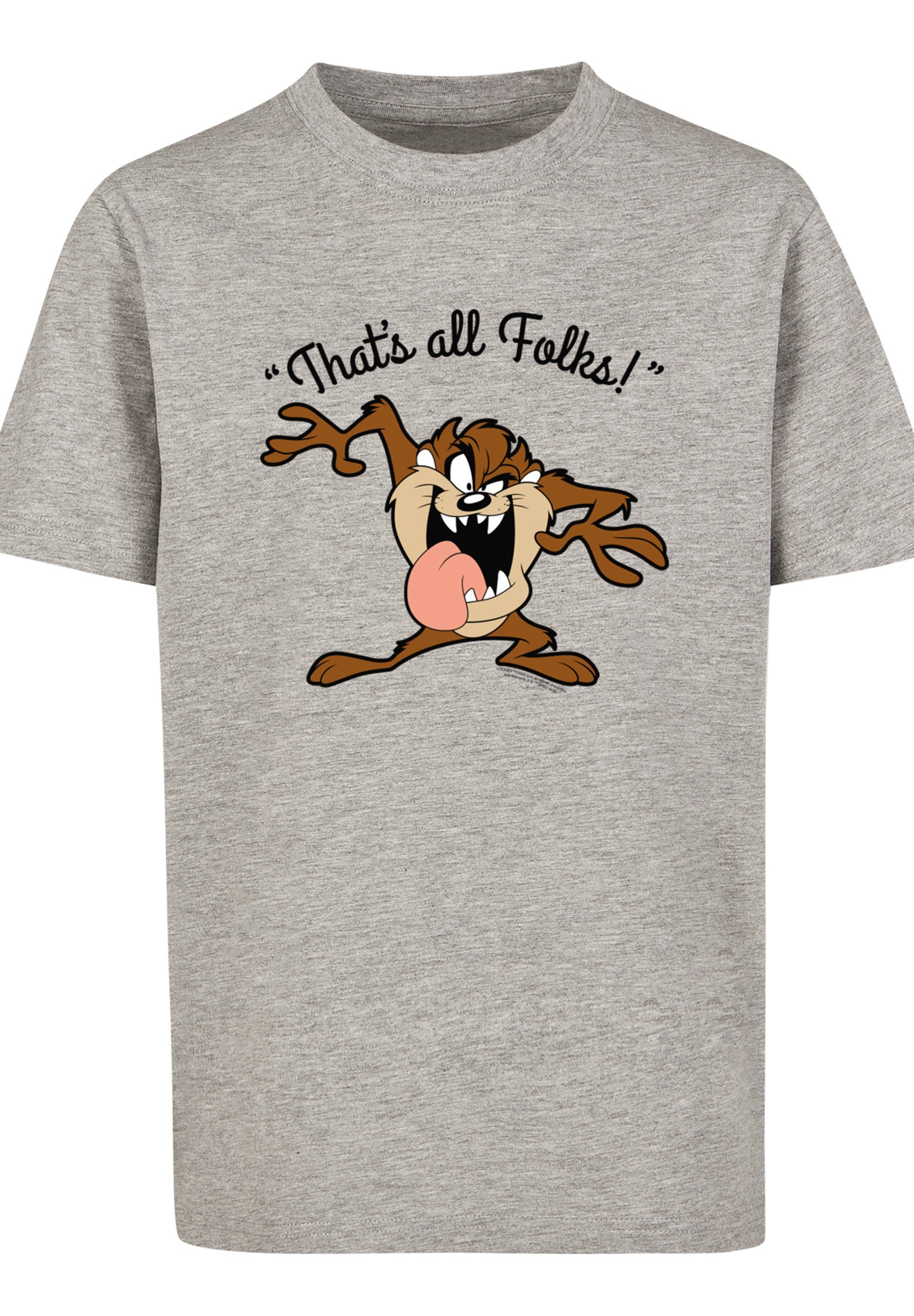 F4NT4STIC T-Shirt Looney Tunes Taz grey All Print Folks That's heather