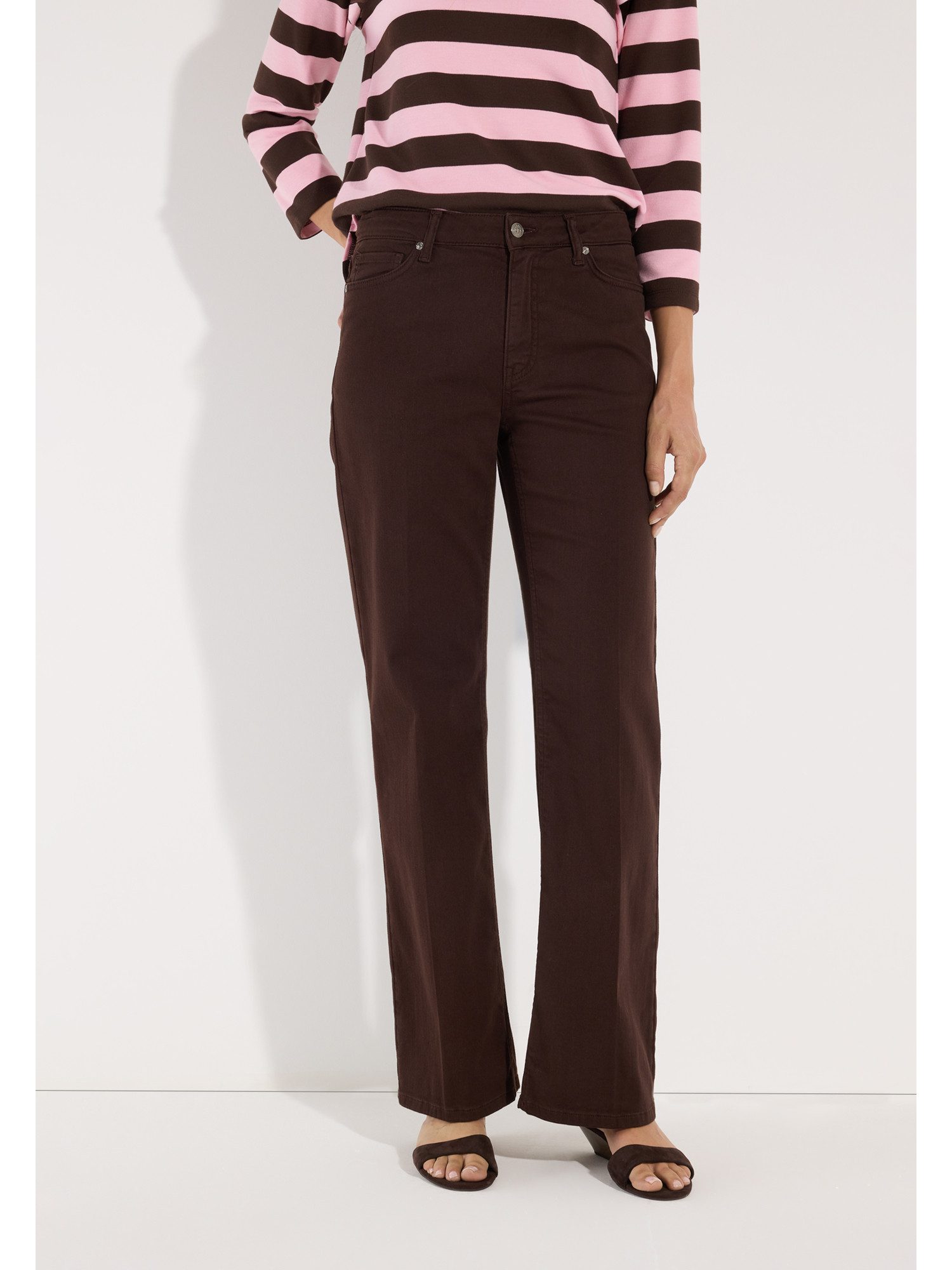 MORE&MORE Regular-fit-Jeans moderne 5-Pocket Hose, Wide Leg