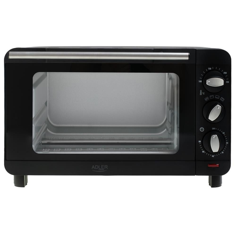 Adler Minibackofen AD 6029, Mini Elektro Backofen, Timer, Oberhitze, Unterhitze, schwarz