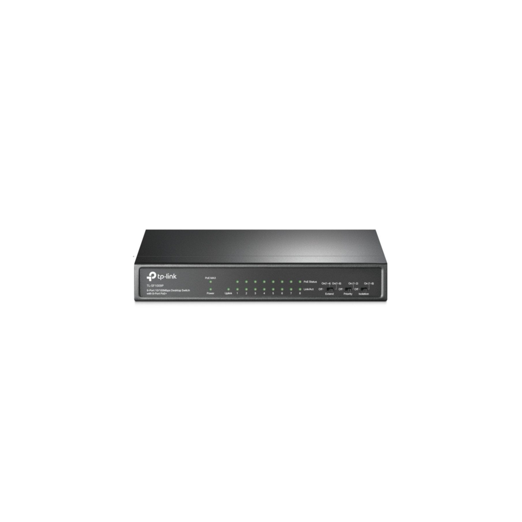tp-link 9-Port 10/100Mbit/s-Desktop-Switch mit 8 PoE+-Ports Netzwerk-Switch