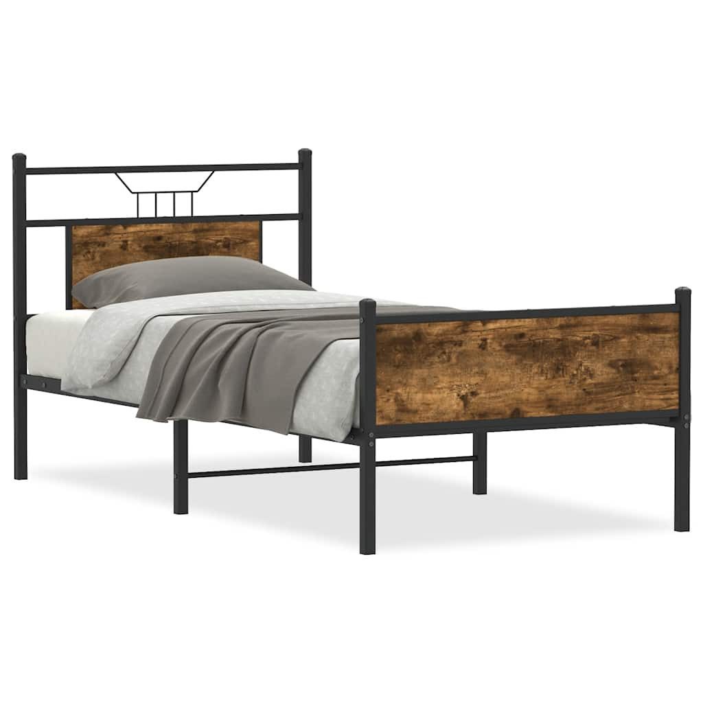 vidaXL Bett Bettgestell ohne Matratze Räuchereiche günstig online kaufen