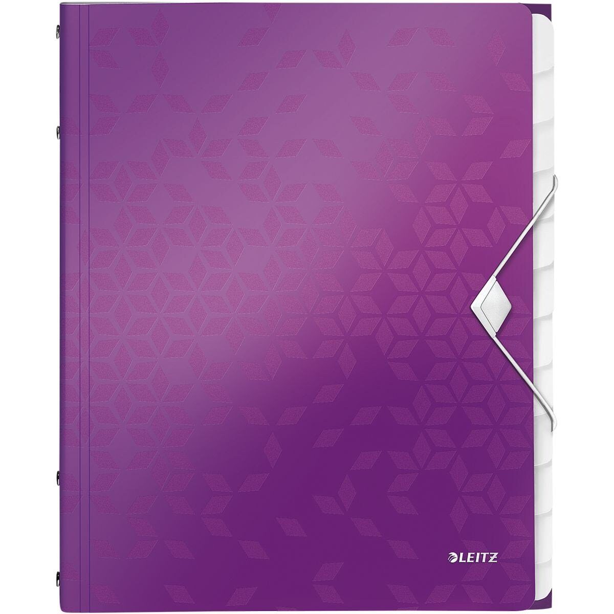 LEITZ Organisationsmappe WOW 4634, Ordnungsmappe mit 12 Fächern, A4 violett metallic