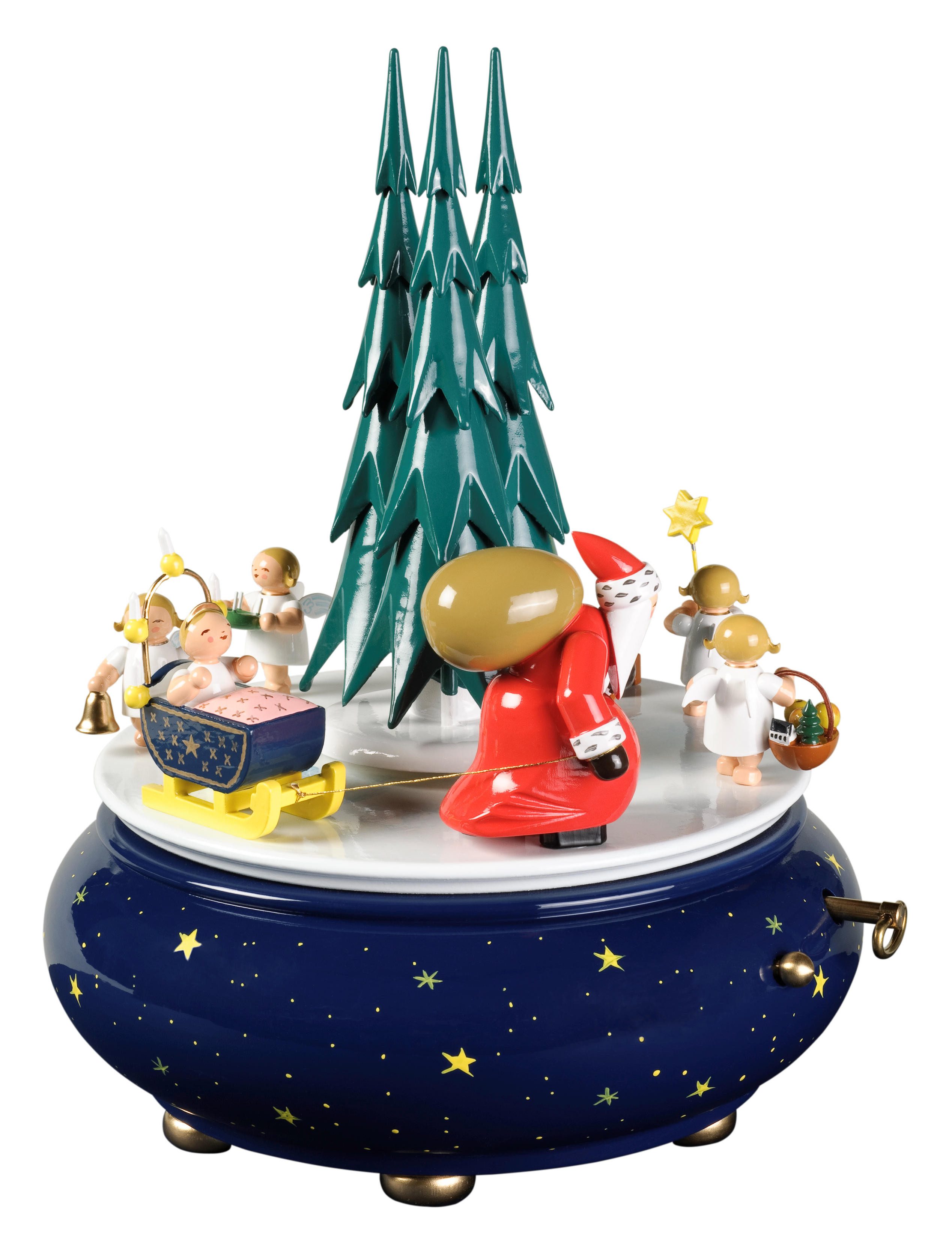 Wendt & Kühn Spieluhr Spieldose "Weihnachtszug", Original Erzgebirge