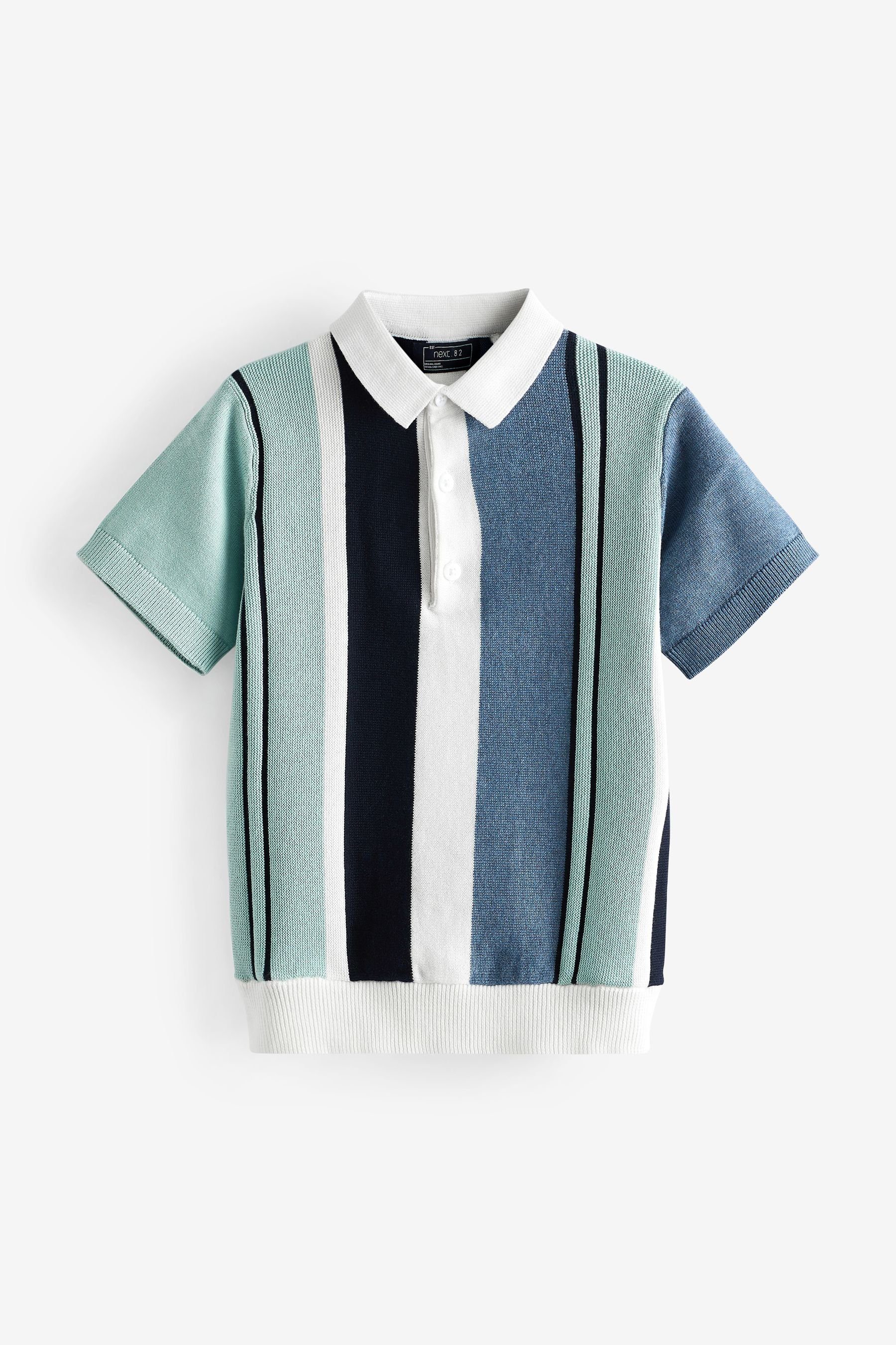 Kinder Pullover Next Polokragenpullover Strick-Poloshirt mit vertikalen Streifen