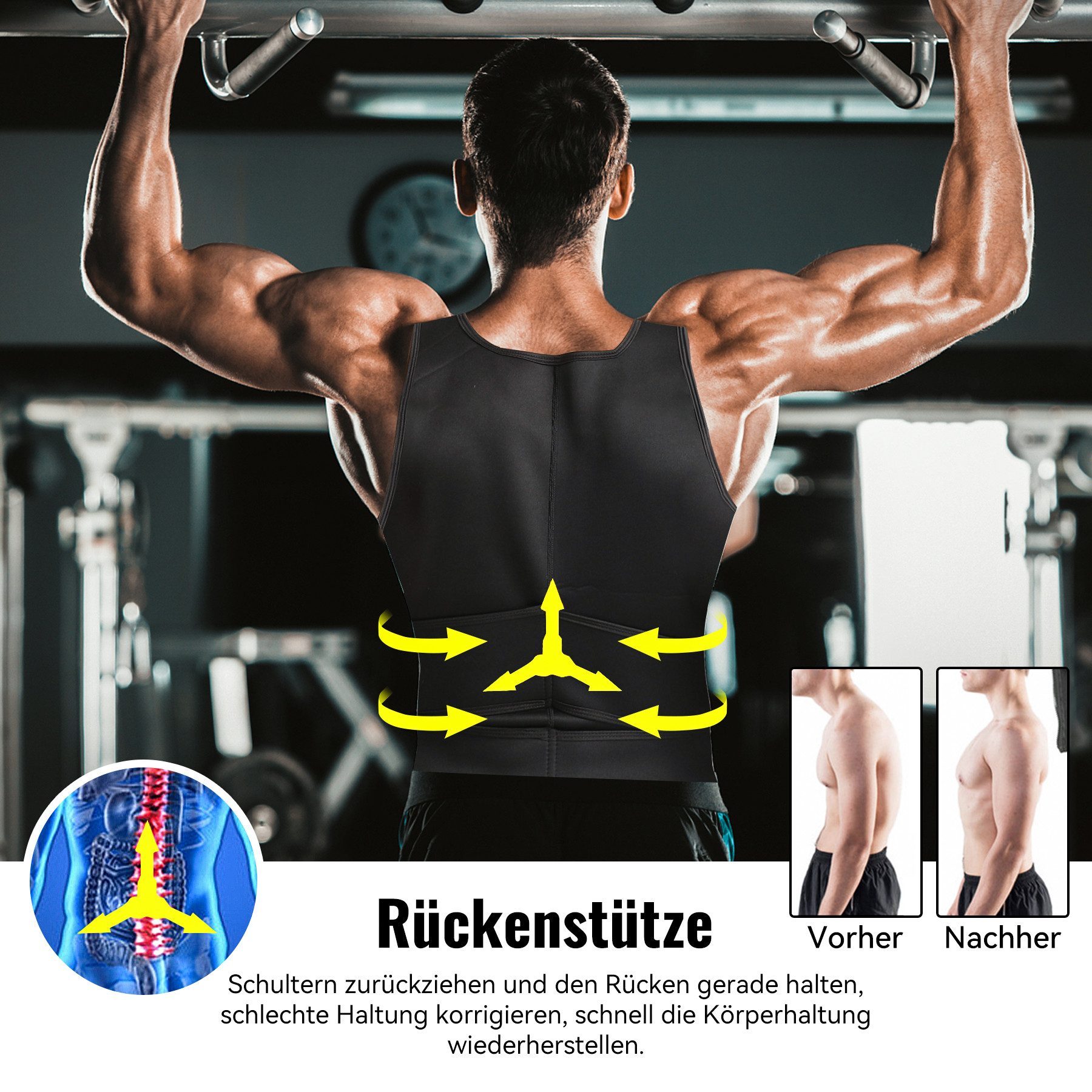 Mutig Tanktop Fitness Gürtel Verstellbarer,Fitnessgürtel Schwitzgürtel günstig online kaufen