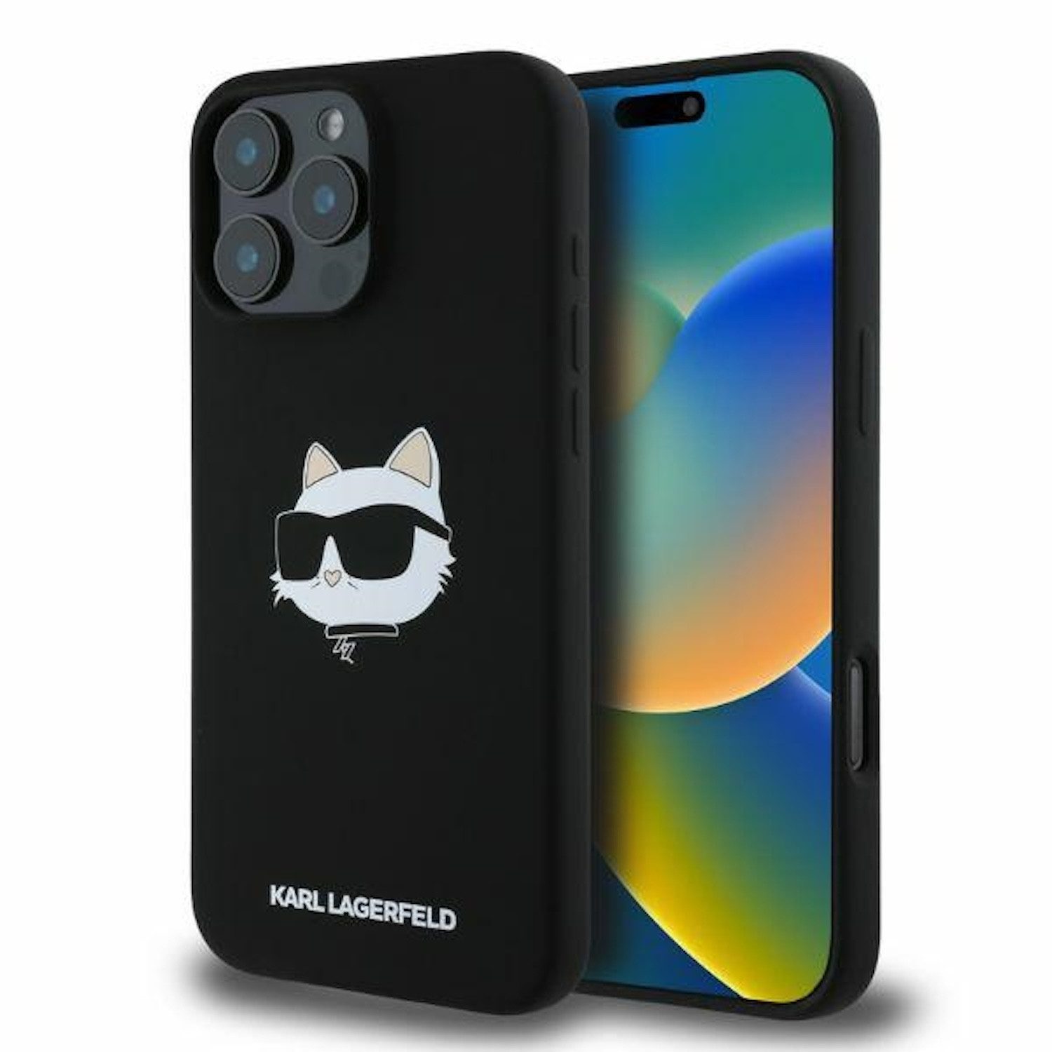 KARL LAGERFELD Smartphone-Hülle Karl Lagerfeld Apple iPhone 16 Pro Choupette Kopf Print MagSafe Hülle