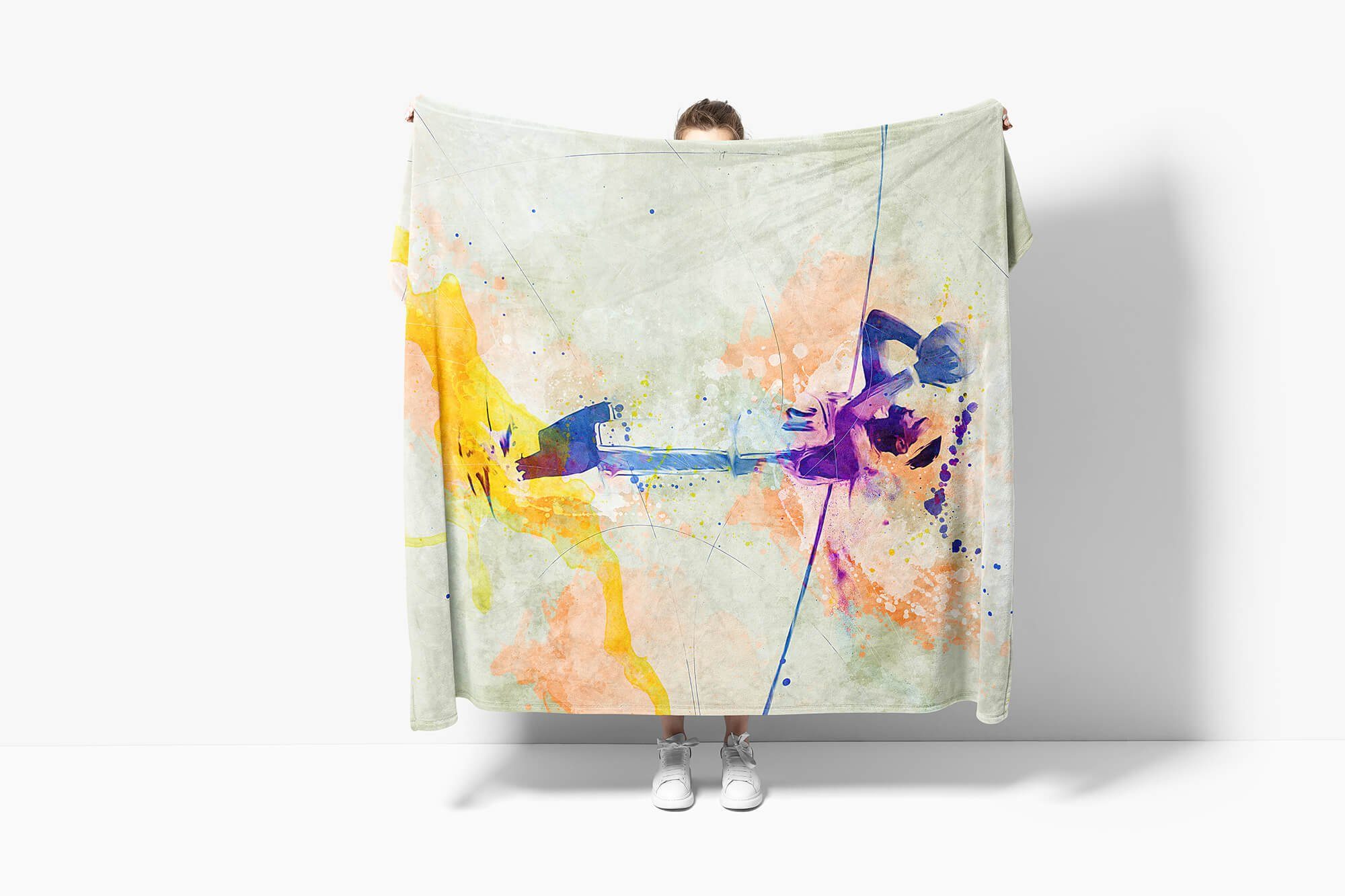 Handtücher SplashArt Sport Handtuch Strandhandtuch Saunatuch Kuscheldecke Kunstvoll Basketball VII S, Baumwolle-Polyester-Mix (1-St), Handtuch