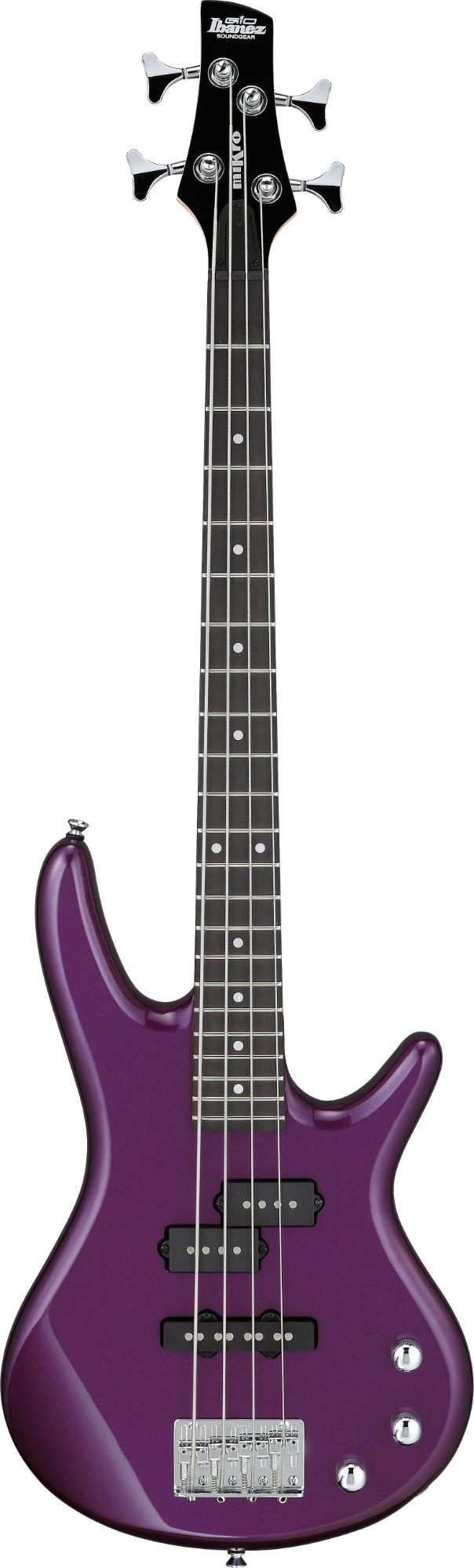 Ibanez E-Bass Gio miKro GSRM20-MPL Metallic Purple, Short Scale Mensur und verchromte Hardware