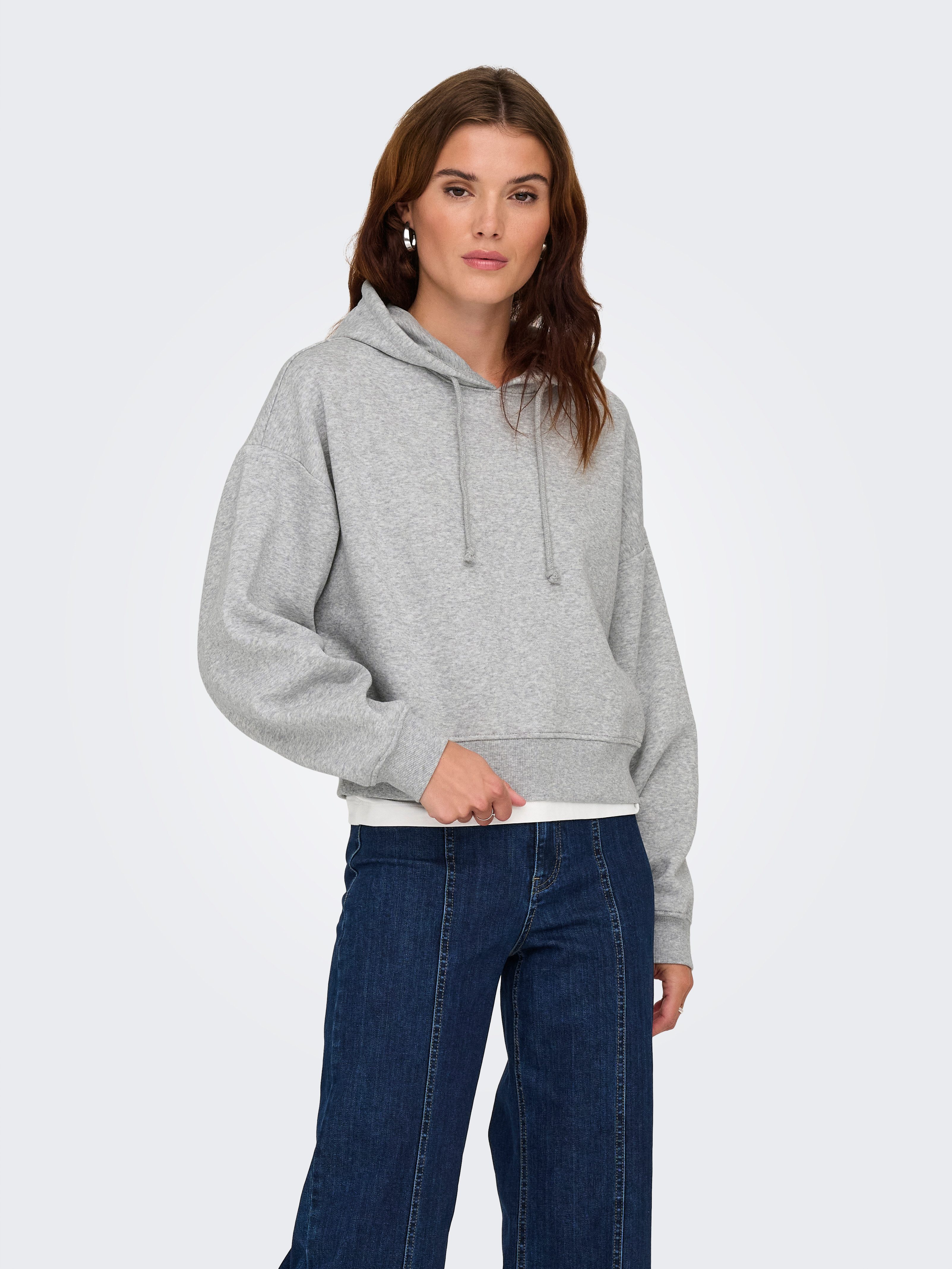 ONLY Kapuzensweatshirt ONLSWEAT LIFE L/S HOODIE CROPPED SWT Baumwollmischung, loose fit