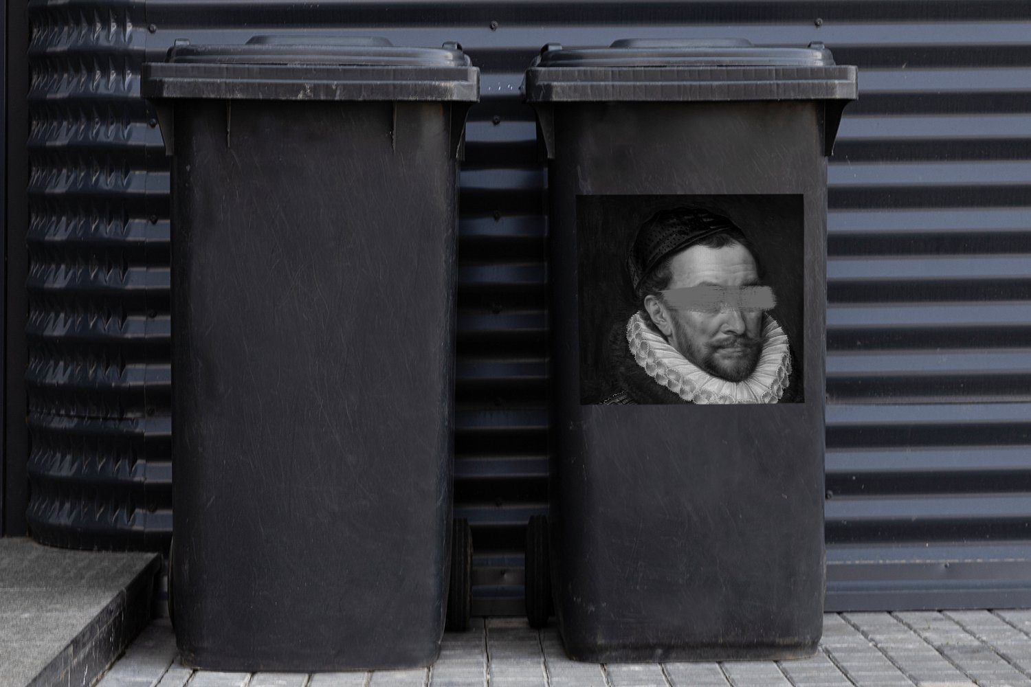 MuchoWow Wandsticker Porträt von Wilhelm St), Mülltonne, Weiß Adriaen Thomasz Schwarz Abfalbehälter (1 - Mülleimer-aufkleber, Container, I. Sticker, und 