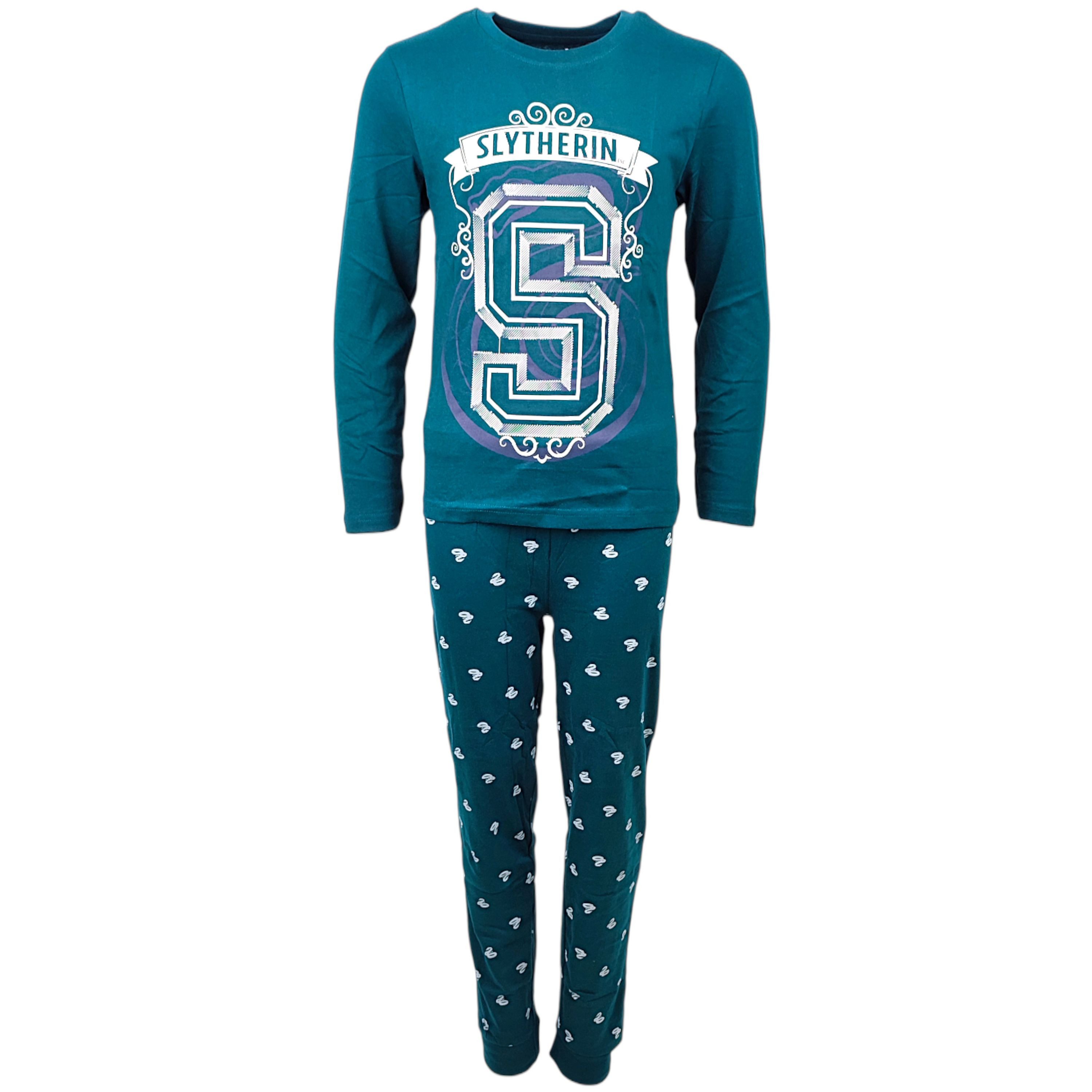 Harry Potter Schlafanzug Slytherin (2 tlg) Jungen Pyjama langarm Gr. 134 - 164 cm