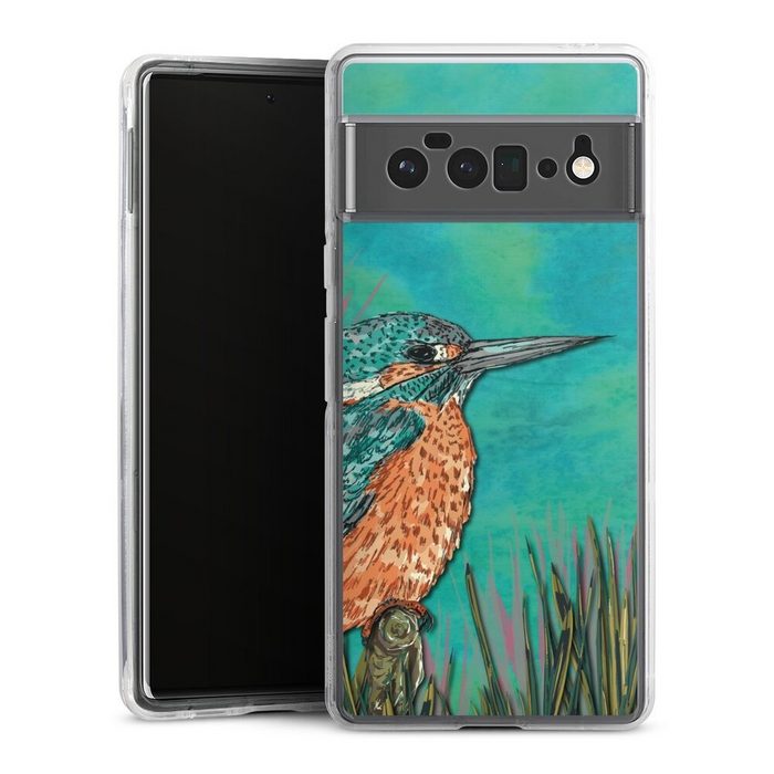 DeinDesign Handyhülle Tiere Vogel Malerei Kingfisher Google Pixel 6 Pro Hülle Bumper Case Handy Schutzhülle