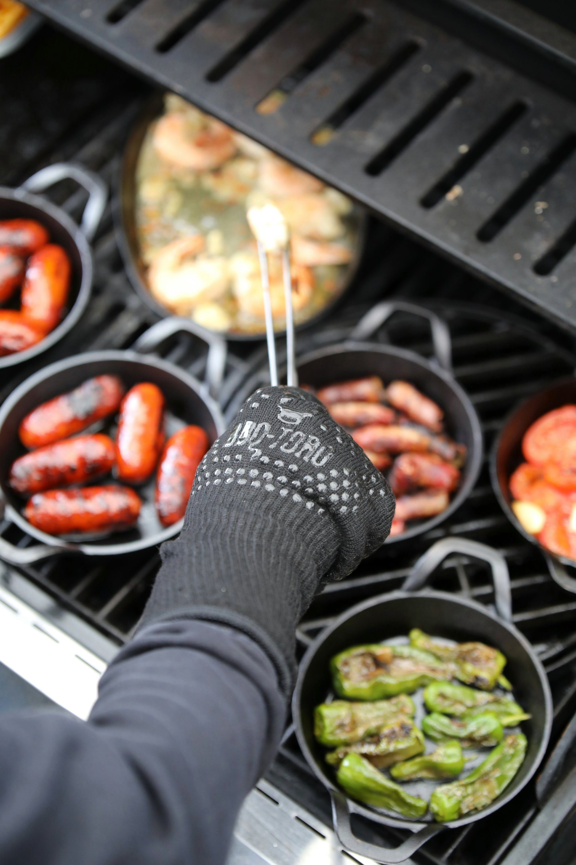 hitzebeständig Stk), Hitzeschutzhandschuhe feuerfest, BBQ-Toro + Grillhandschuhe 800°C (2 bis