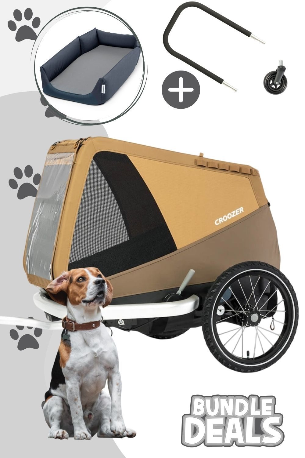 Croozer Fahrradhundeanhänger Croozer Dog Enna Starter Bundle inkl. Enna Hundebett und Buggyset