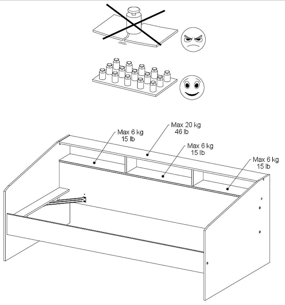 - Sleep Jugendzimmer-Set Parisot 44, 4-tlg. Parisot Kinderzimmer, (5-St)