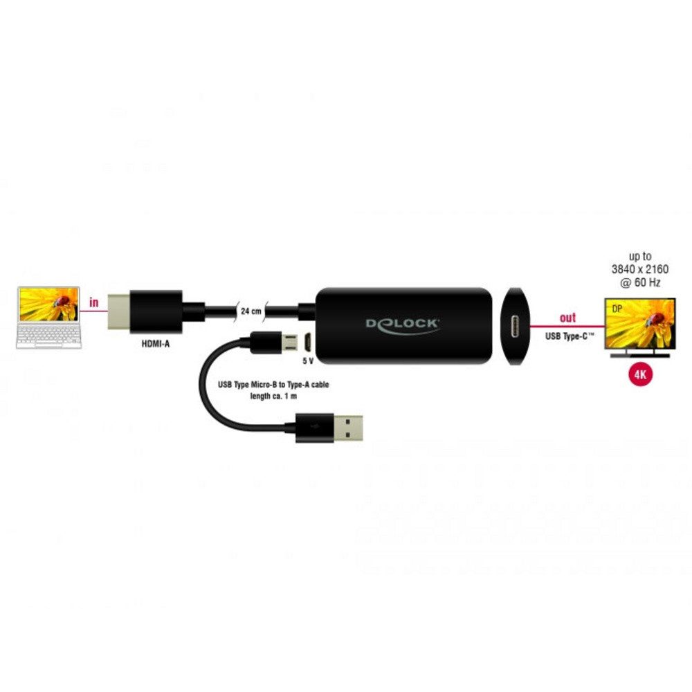 Delock Delock 63251 HDMI / USB-C® Adapter [1x HDMI-Stecker - 1x USB-C® Buchse TV-Adapter