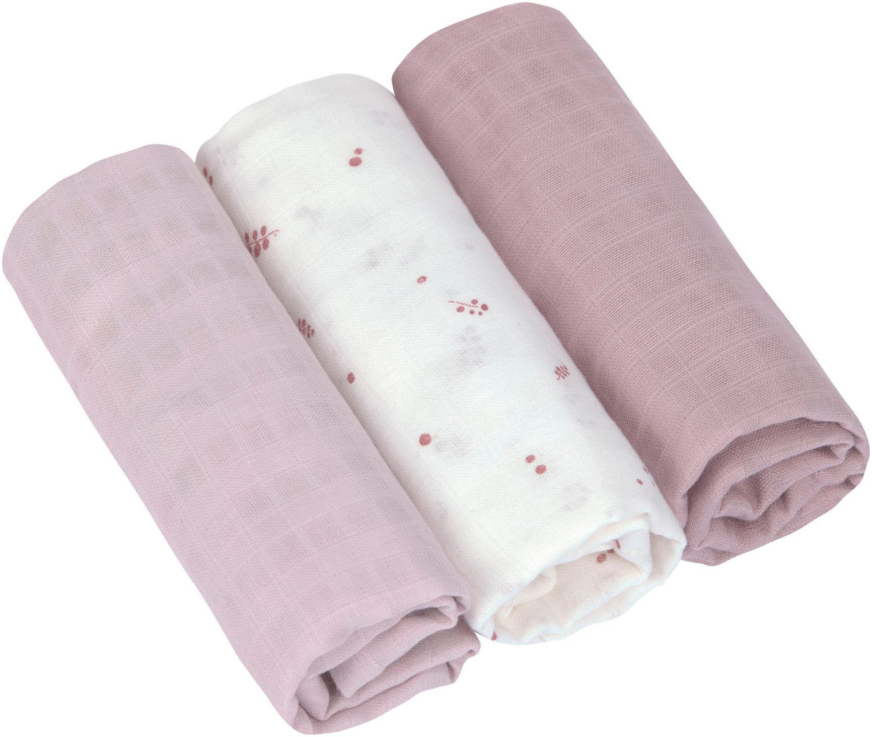 LÄSSIG Stoffwindeln Swaddle & Burp Blanket, L, Berries (Set, 3-St)