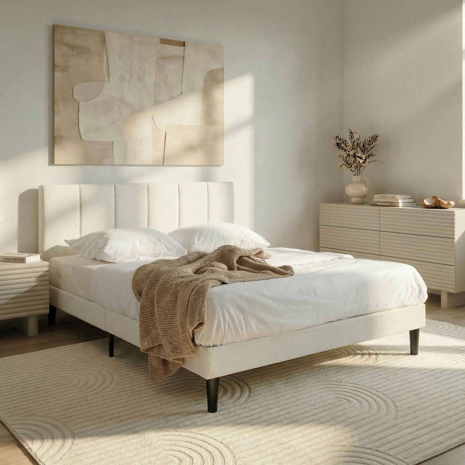 IDIMEX Polsterbett OLBIA, Bett 140x200 cm mit Stoffbezug in Leinenoptik, in günstig online kaufen