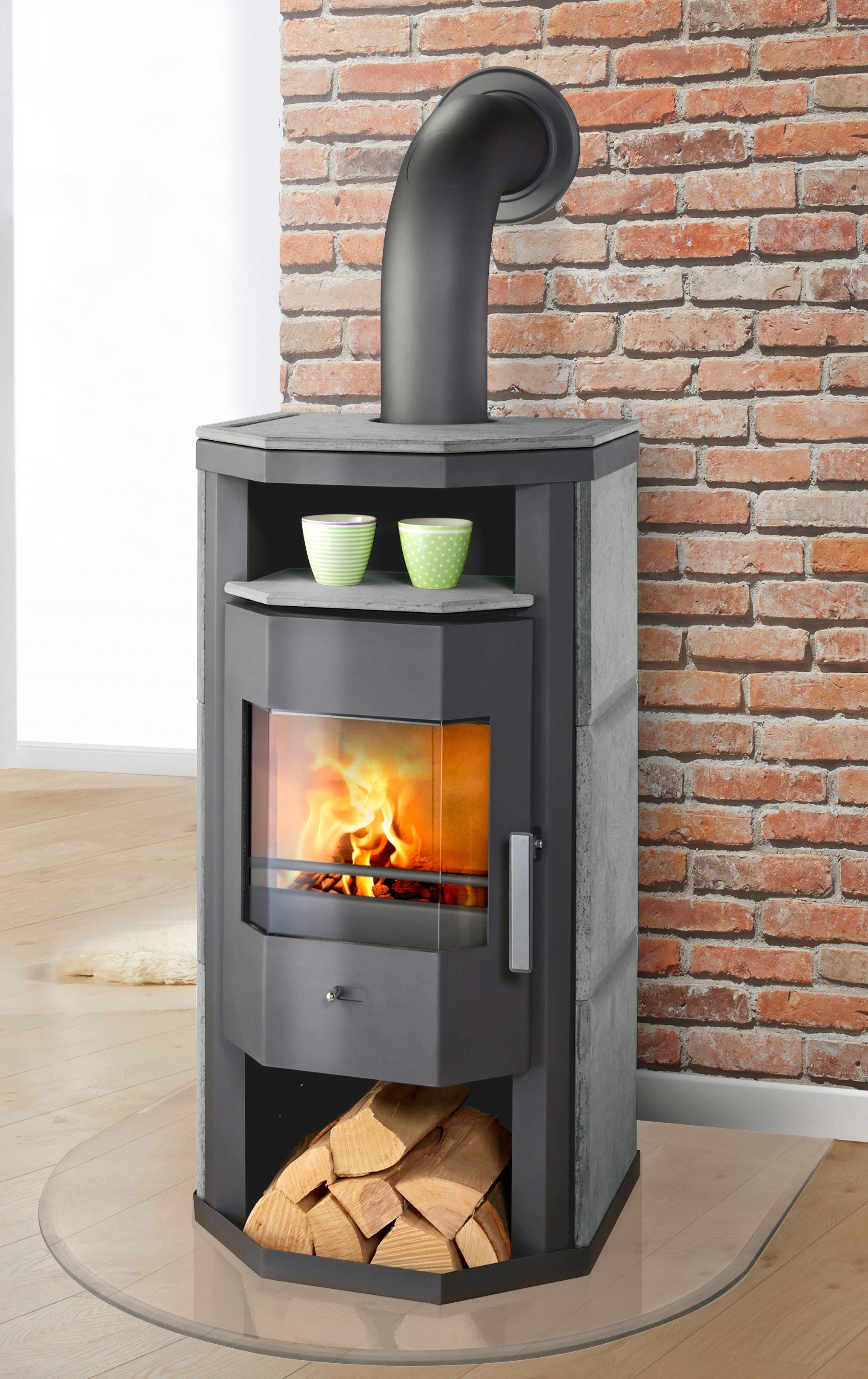 WAMSLER Kaminofen »Salzburg«, Naturstein, 6 kW, großes Holzfach online
