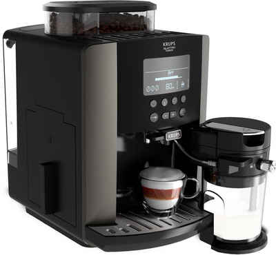 Krups Kaffeevollautomat EA819E Arabica Latte, 1450 Watt, Wassertankkapazität: 1,7 Liter, Pumpendruck: 15 Bar, LCD-Display