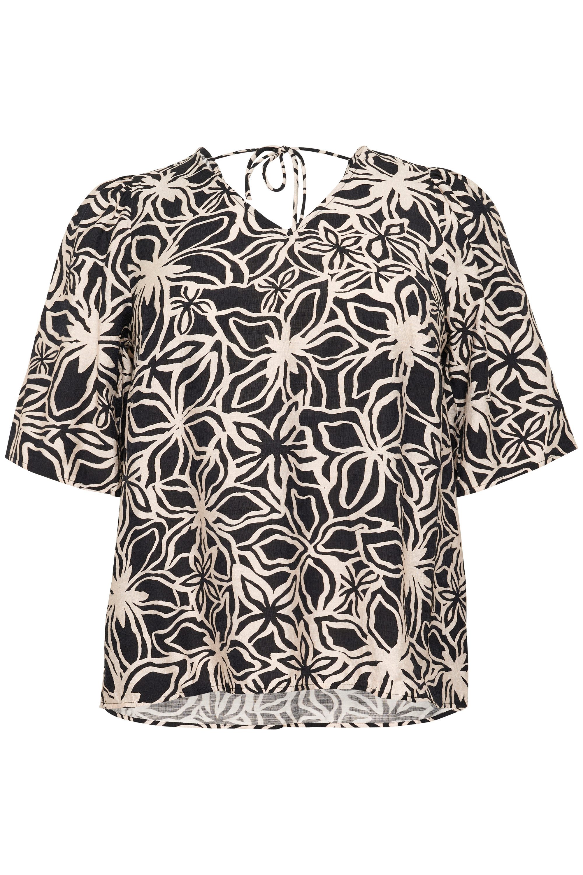 KAFFE CURVE KCami Bluse Damen - Kurzarm Plus Size Viskose Bluse