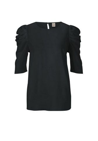 STYLE блуза с драпировка на рукав с др...