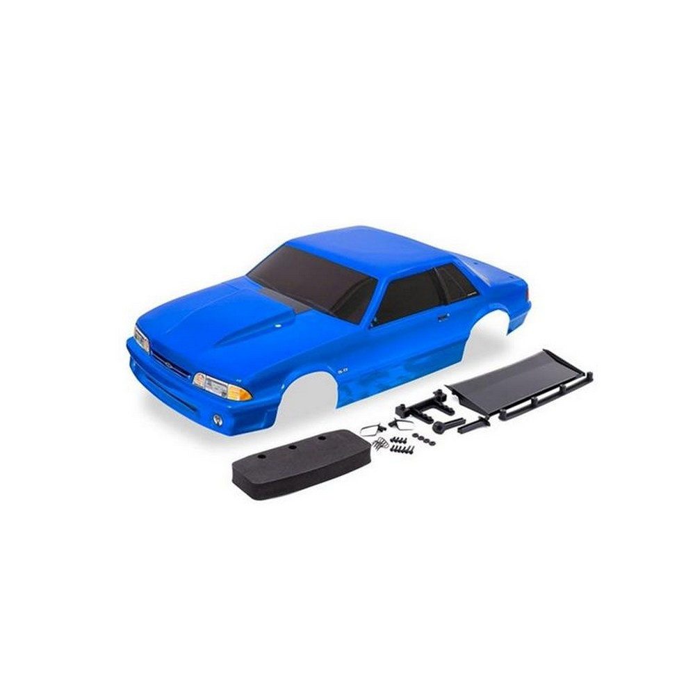 Modellbausatz TRX9421X Karo Ford Mustang Fox Body blau lackiert komplett