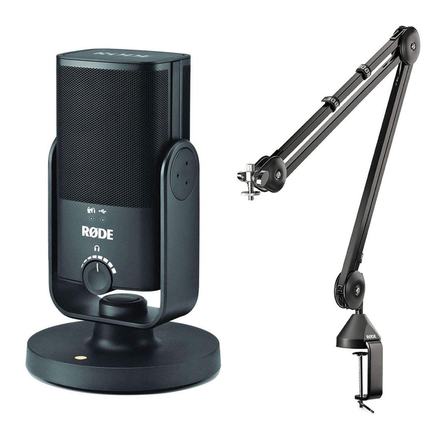 Mikrofon Rode NT-USB MINI mit PSA1 Gelenkarm und Mikrofasertuch