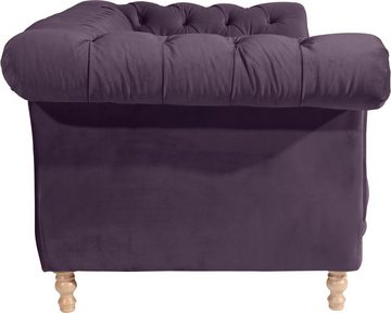 Max Winzer® Chesterfield-Sofa »Isabelle«, mit edler Knopfheftung & gedrechselten Füßen in Buche natur, Breite 200 cm