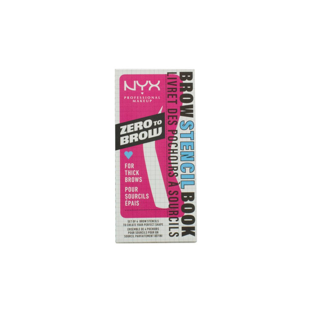 Nyx Professional Make Up Augenbrauen-Stift Zero To Brow Augenbrauenschablonen 4 Stück - für dicke Brauen