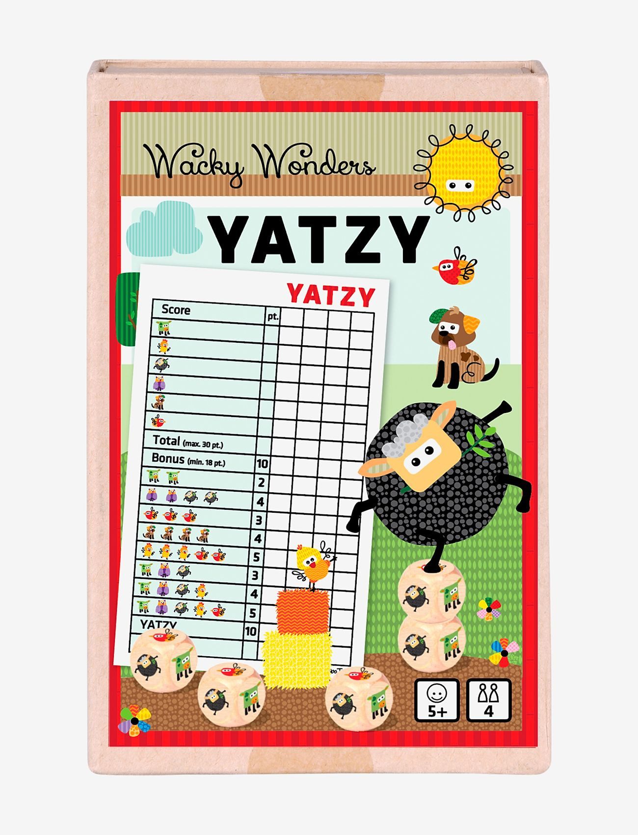 Barbo Toys Spiel Wacky Wonders – Tierisches Yatzy für Kinder – Würfelspiel ab 3 Jahren, Würfeln, Gesellschaftspiel, Yatzy, Strategie Spiel